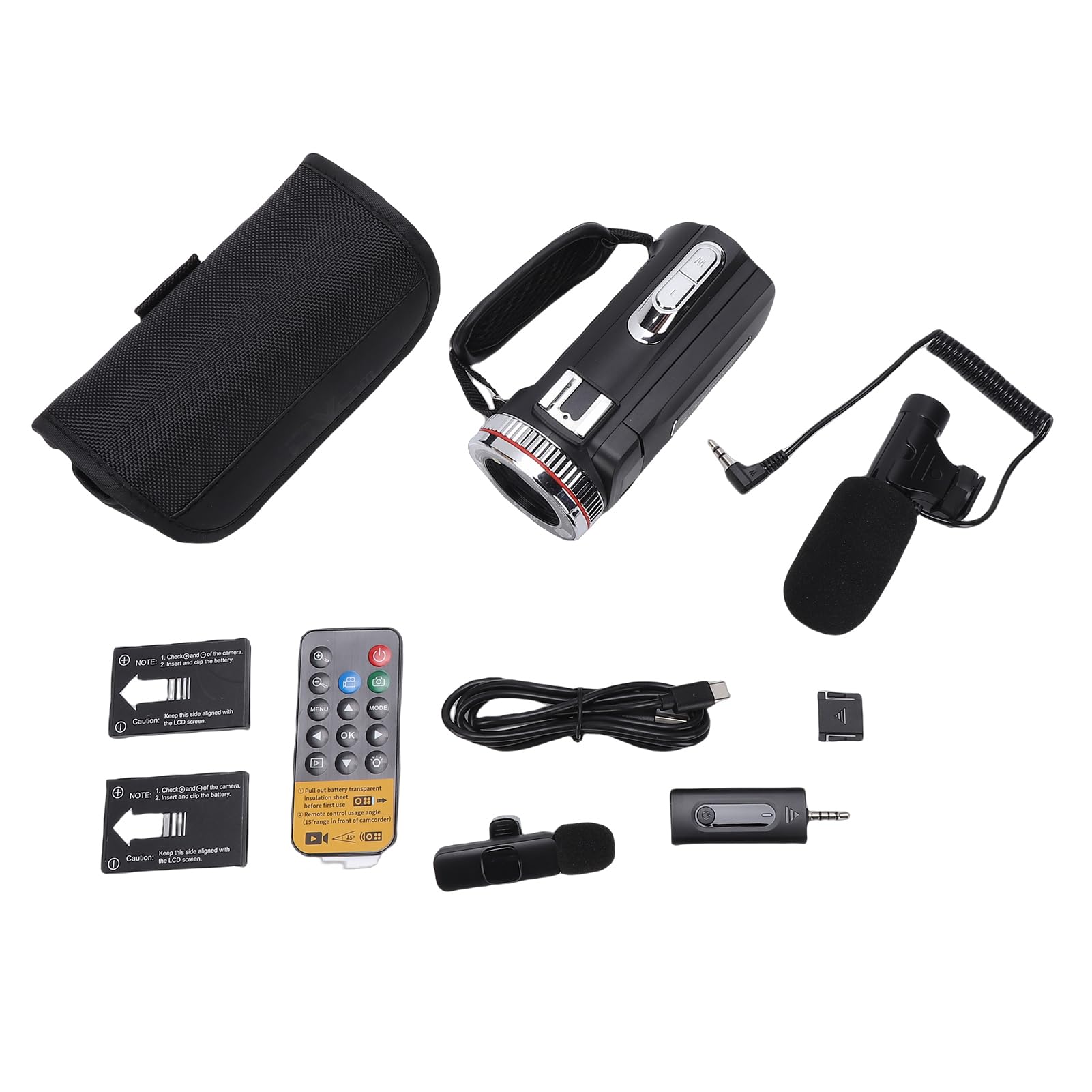 Tbest Videocámara 6K HD con Doble Lente, Pantalla Giratoria, Grabadora Digital, Micrófono Inalámbrico, Control Remoto y Kit de Viaje.