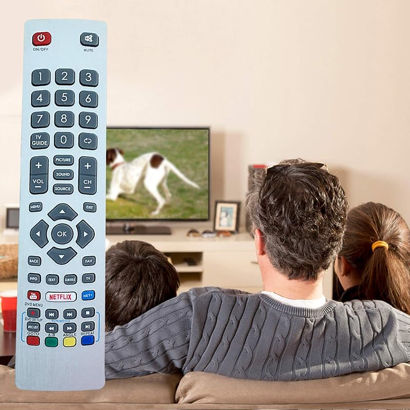 Riry Távirányító Sharp Aquos UHD 4K Smart TV-hez LC-32HG5141K LC-40UG7252K LC-40UI7352K LC-43CFG6002E Modellekhez