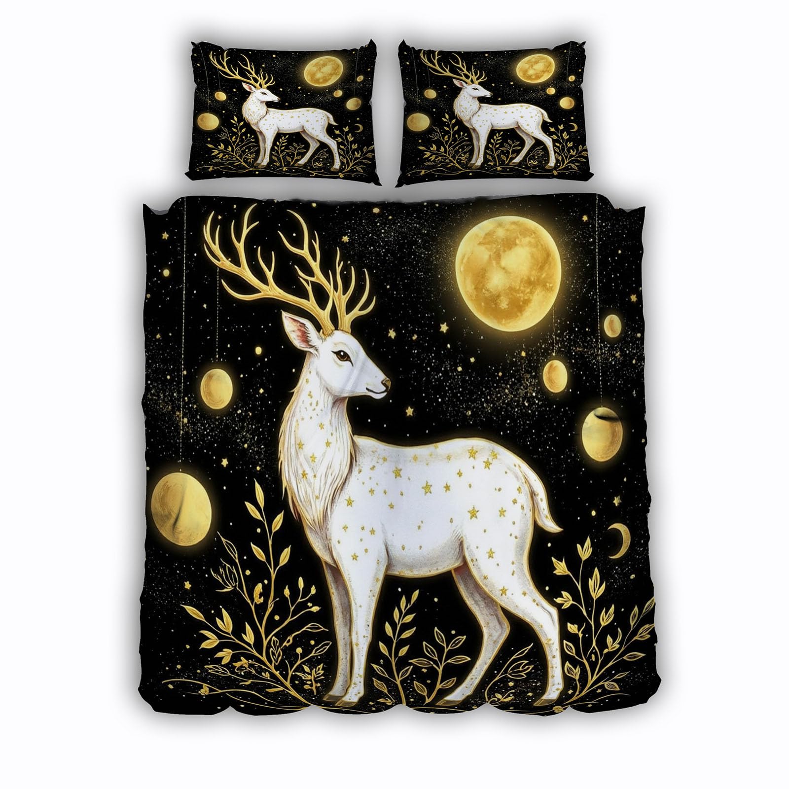 Parure de lit Wapiti 220x240 cm en microfibre avec housse de couette et taies d'oreiller