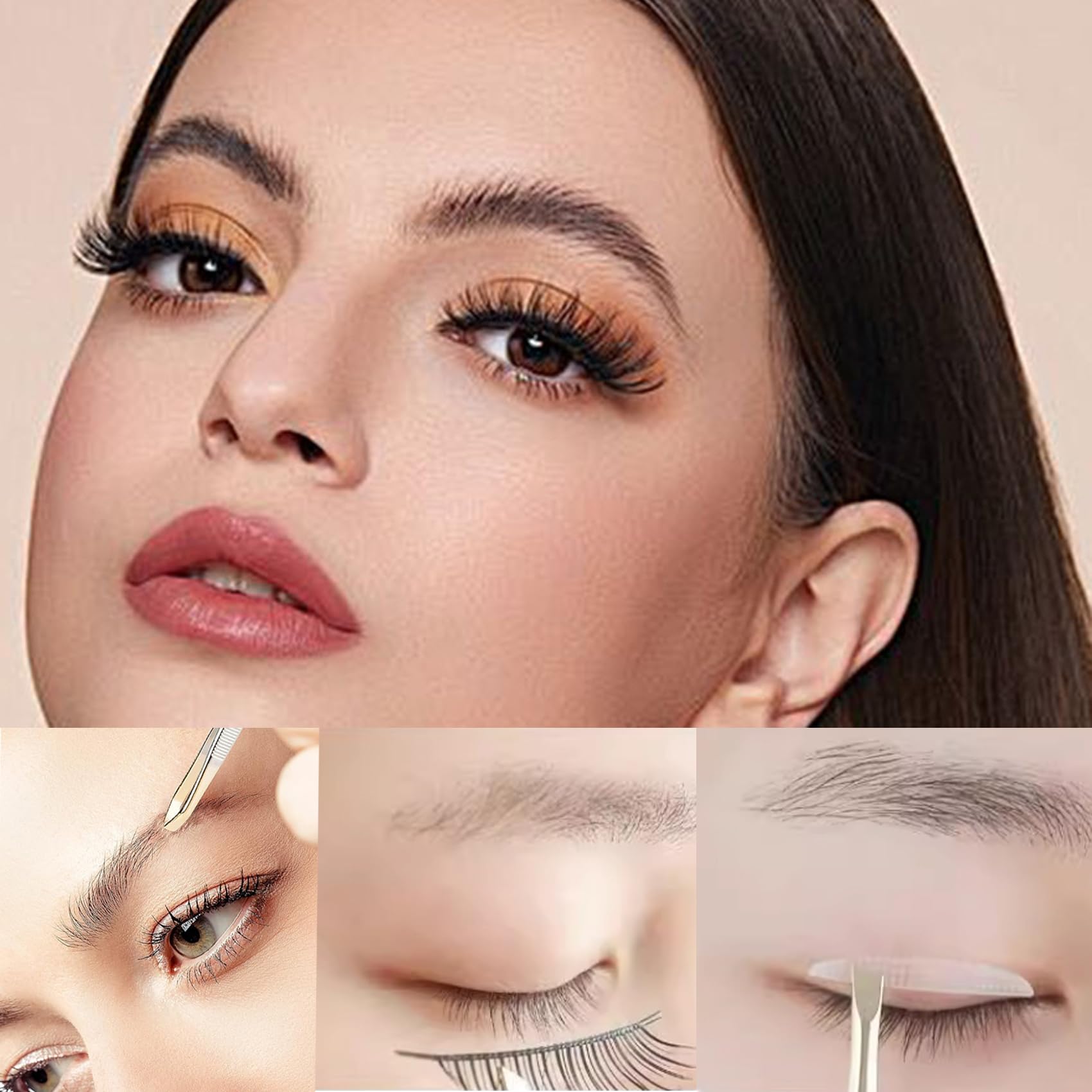 Pinzas de Depilar para Cejas, Pinzas de Cejas de Acero Inoxidable, para Extensión de Pestañas, Depilación, Cuidado Facial, Cejas, Barba, Pelos Pequeños
