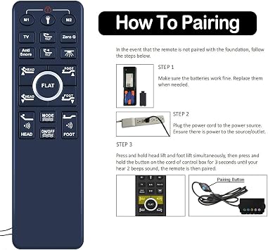 ZWP HJH89 Replacement Remote Control for Richmat, Sven & Son, EGOHOME, Handset, Mattress Firm MUUEGM Dyonery Mojigam Adjustable Bed Base