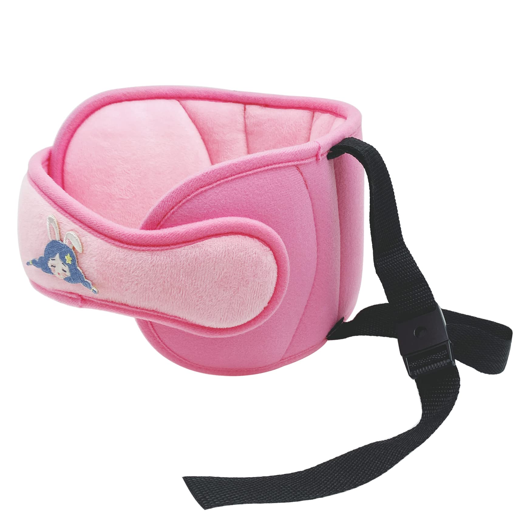 Baby Car Seat Head Support Kids Car Seat Head Support Adjustable Head Strap Band for Car Seat Neck Relief, Sleep Solution for Car Travel (Pink)