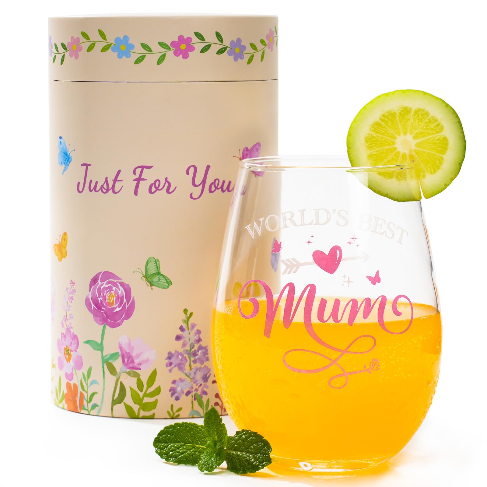 Verres à vin personnalisés maman 580 ml pour la fête des mères