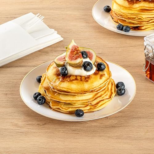 Miniatura 9 de Restaurantware Moderna - Platos desechables de 7.5 pulgadas, 40 platos de plástico duraderos para fiestas, platos llanos de plástico blanco