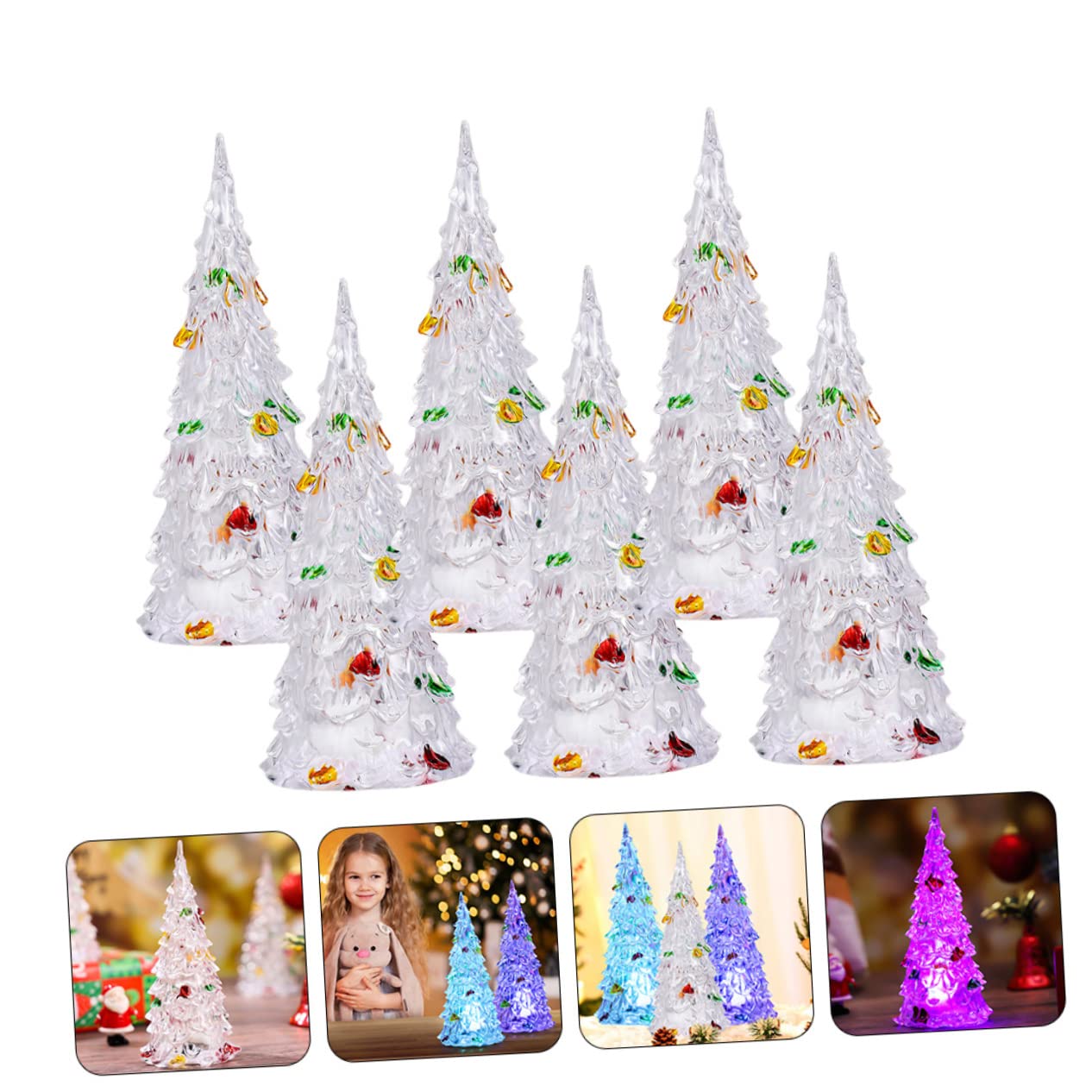 18piezas Luz Led De Árbol De Navidad De Acrílico Para Decoración y Celebraciones
