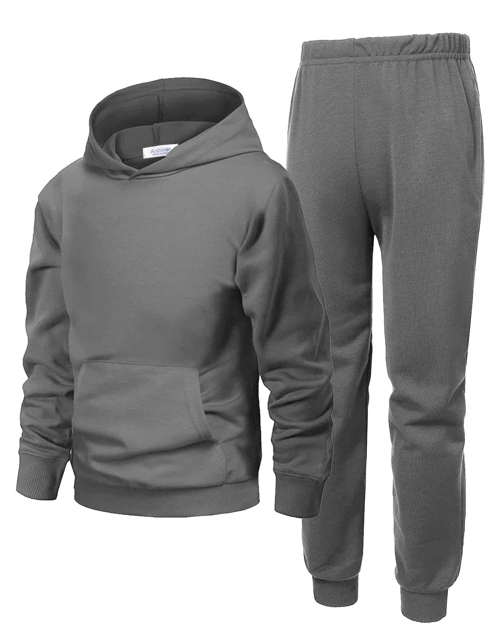 Arshiner Boys Athletic Sweatsuit Pullover Hoodie Sweatshirt and Joggers Set