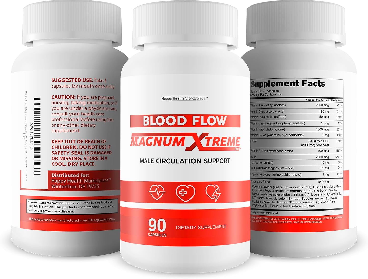 Blood Flow Magnum Xtreme Pro - Our Best Advanced Blood Flow Pills - Blood Circulation Pills - Mens Circulation Supplement for Healthy Blood Flow - Blood Circulation Supplements for Men Blood Flow Care