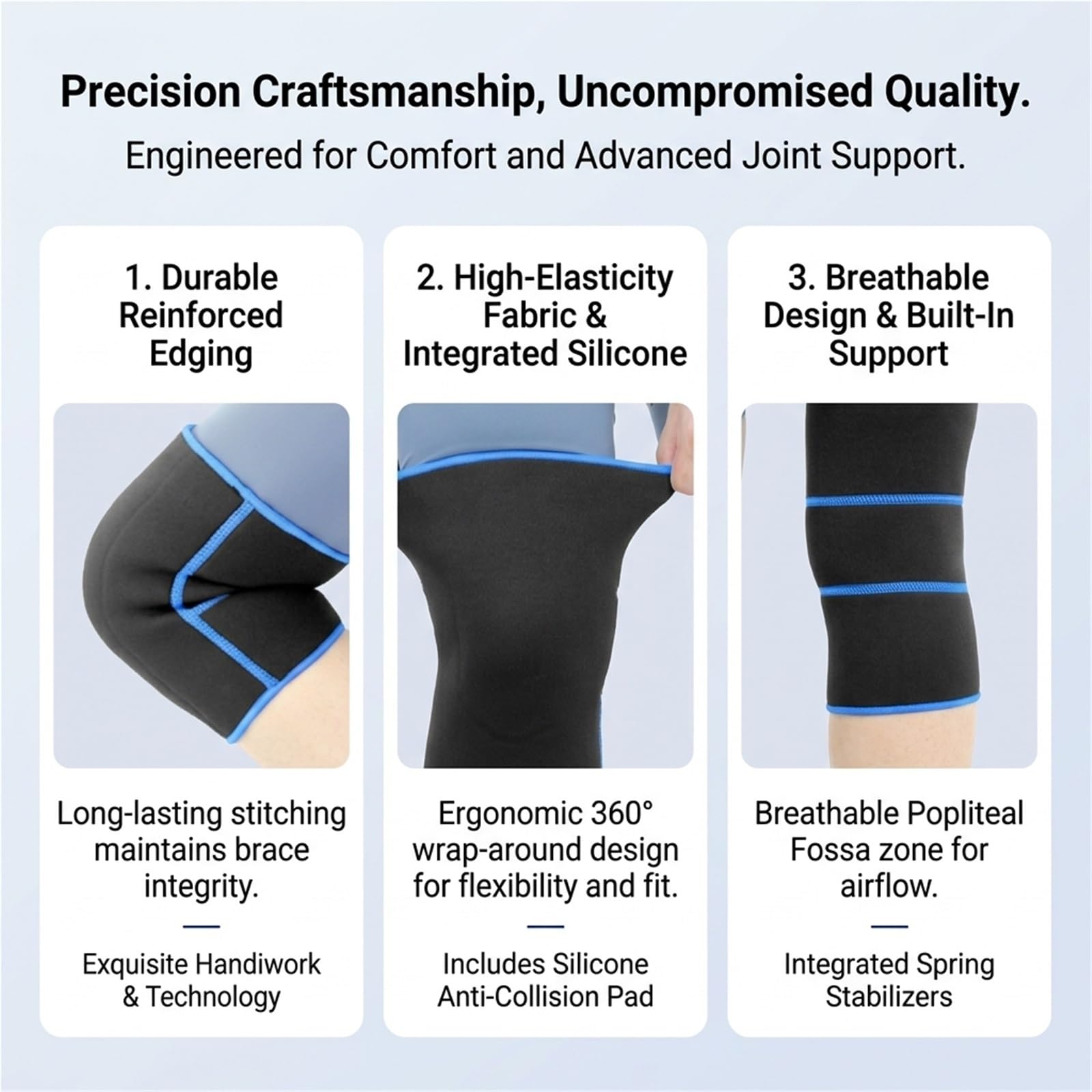 Genouillère de compression pour la course à pied, le jogging et le sport : soulagement des douleurs articulaires, soutien pour hommes et femmes, genouillère simple pour l'arthrite, les déchirures