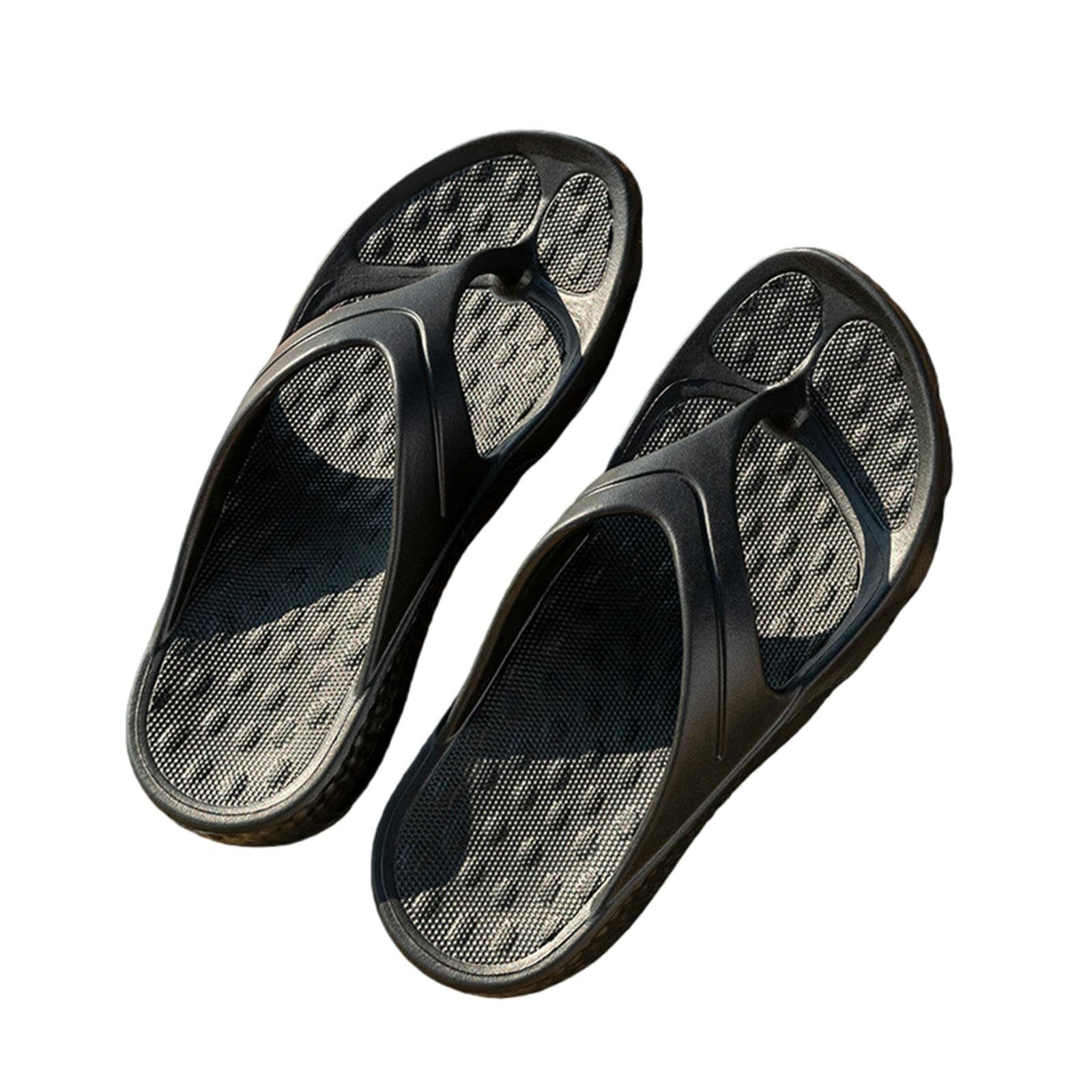 Gyios Summer Slippers Durable And Lightweight Flip-flops Spring Autumn Adult Thick Flops For Outdoor Wear Home Comfortable Holiday Beach Flipflops -black-42-43