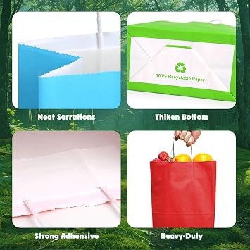 Small Colorful Gift Bags with Handle Pastel Gift Bags 100 Pack, 5.25x3.25x8.25 Inch Paper Goodie Bags for Wedding, Christmas, Birthday Party Favors, Grocery, Craft, Retail Shopping, Goody, and Business