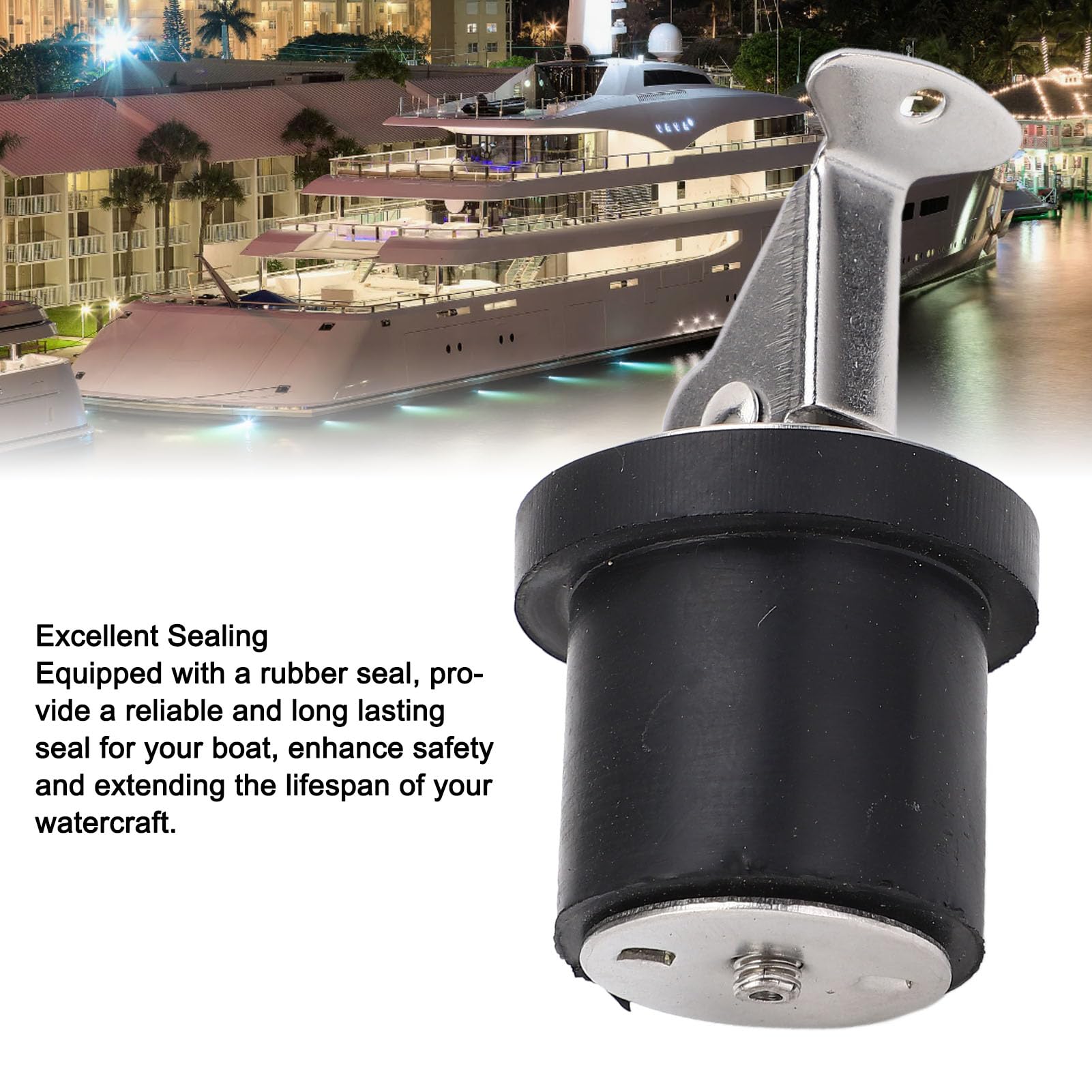 2 Pezzi Tappo di Scarico a Compressione da 19 mm, Tappo di Scarico per Barca in Acciaio Inox a Vite con Guarnizione in Gomma, Tappo di Scarico per sentina Marina per Yacht, Barca d