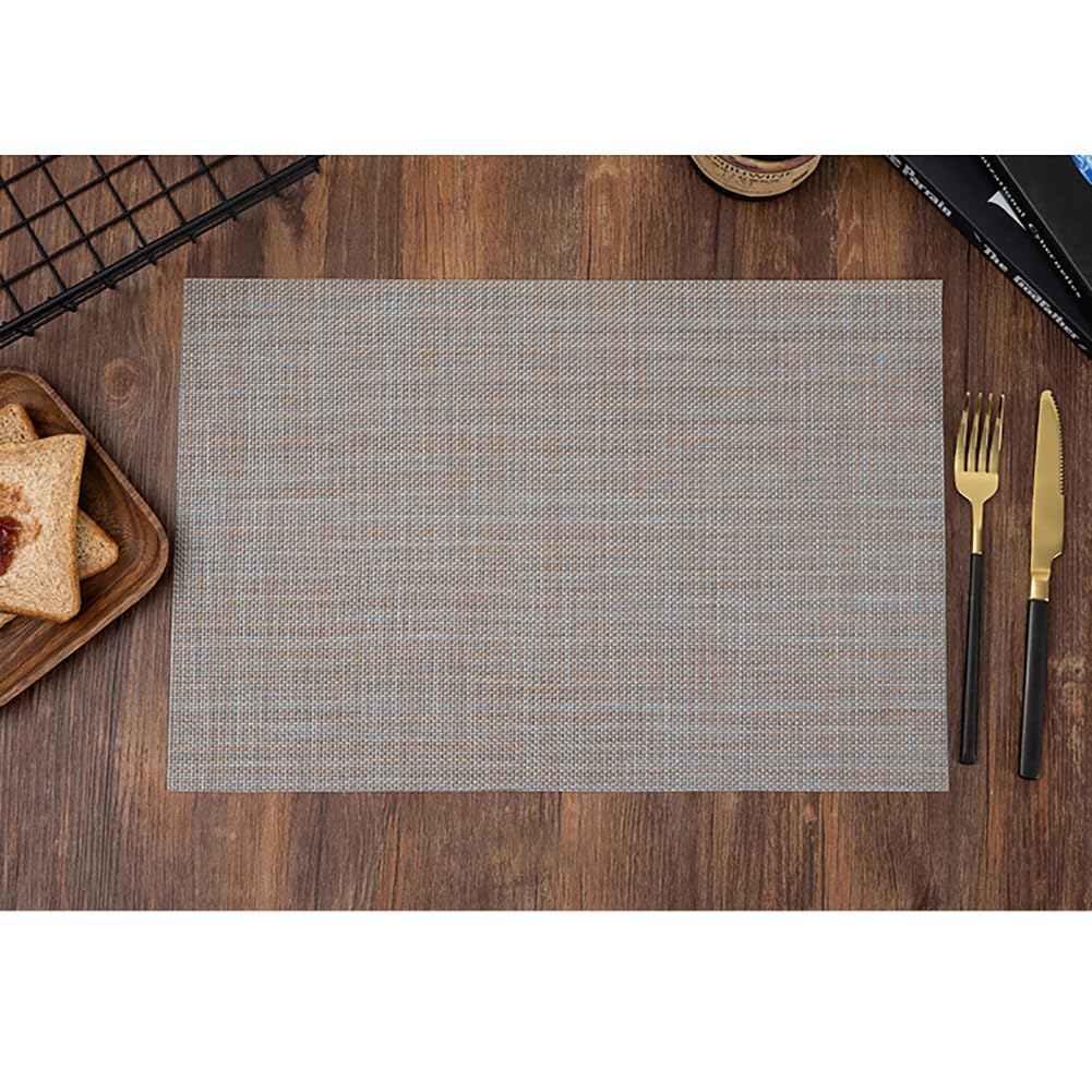 Recc Minimaliste Moderne PVC Placemat 45x30cm (17,7x11,8 Pouces) - Tapis De Table Imperméable, Tapis À Manger Durable pour Restaurants, Cuisine, Usage De Bureau,Gris,10pcs