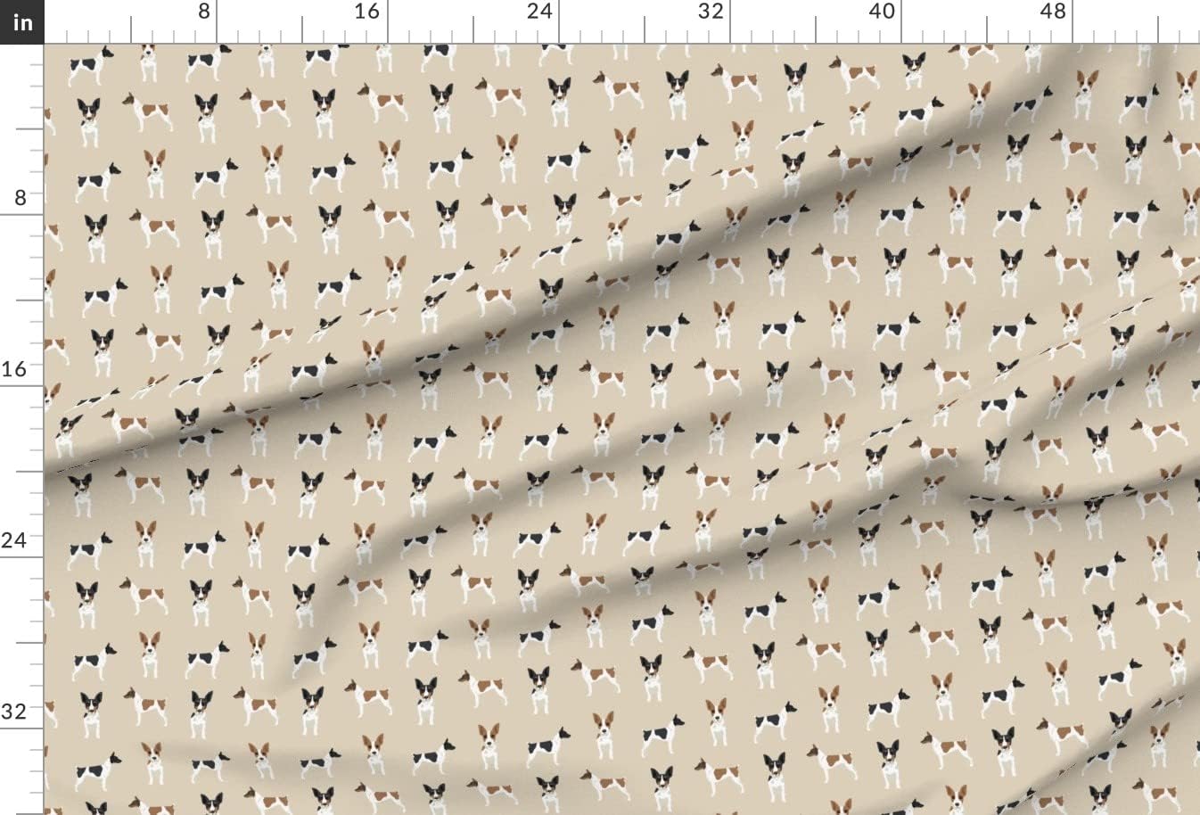 Spoonflower Fabric - Rat Terrier Simple Dog Breed Tan Dogs Pets Pet Friendly Printed on Minky Fabric by The Yard - Sewing Baby Blankets Quilt Backing Plush