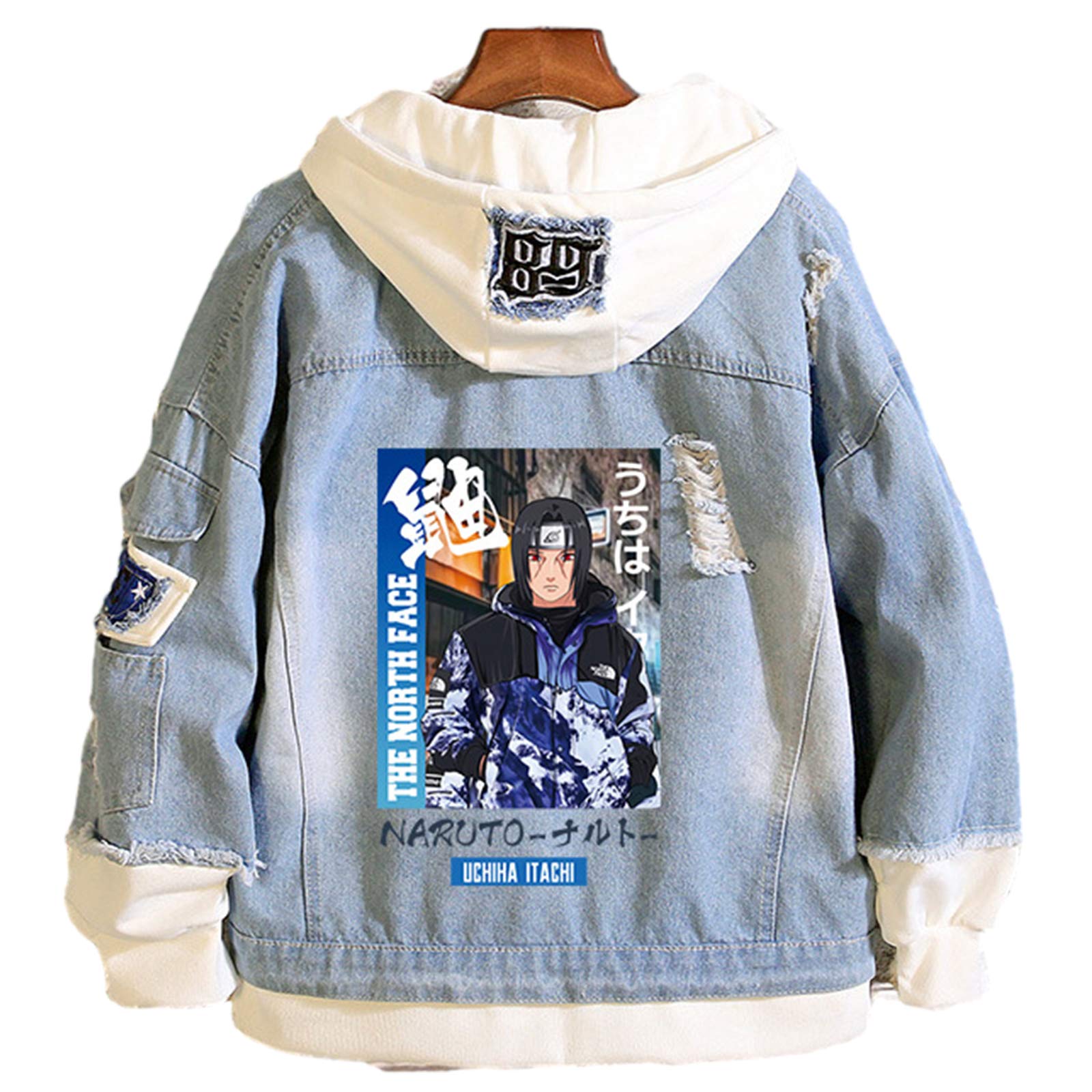 Naruto Uchiha Itachi Denim Novelty Casual Hoodie Jacket Unisex 