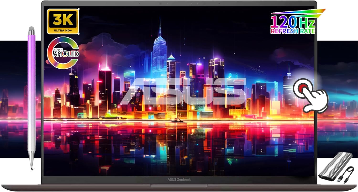 ASUS – Zenbook S 14″ 3K(2880 x 1800) Touch Copilot+ Slim Laptop, Intel Ulltra7 2…