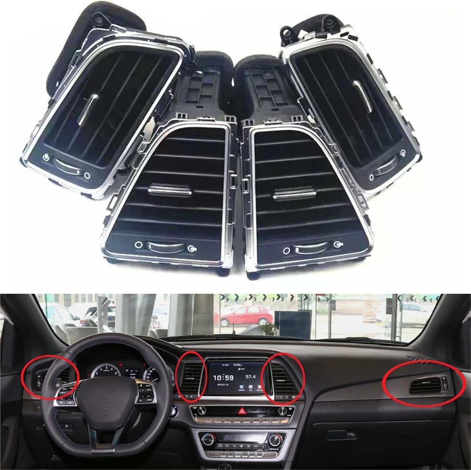 Air Conditioner Outlet Dashboard Air Outlet Air Conditioner Vent A/C Vent Compatible with Hyundai Sonata 2015-2019