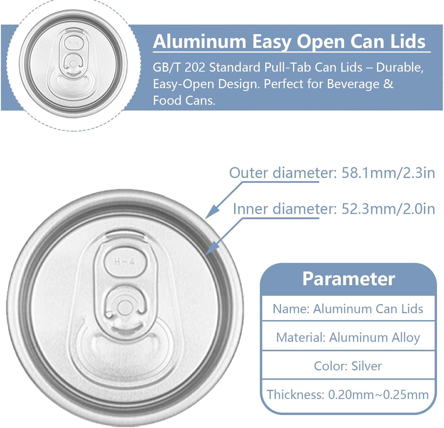 Aluminum Can Sealing Lids (2000/3000/5000 PCS) | Standard Regular Mouth Covers For Soda & Beer | Airtight Leak-Proof Freshness Seal & Effortless Pull-Tab Opening(5000Sets)