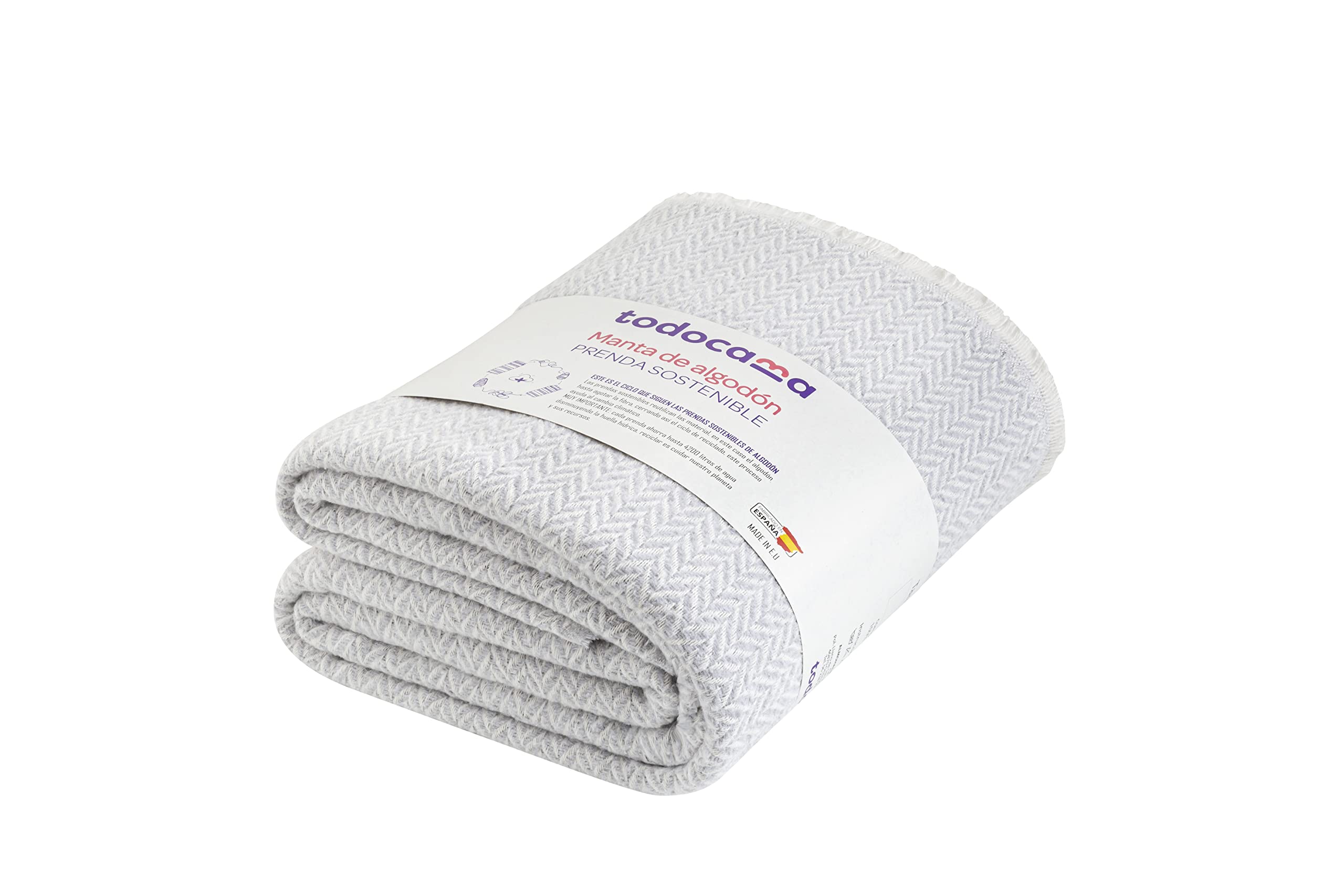 Todocama - Coperta in cotone extra morbido, quattro stagioni, copriletto multiuso, plaid per letto, coperta in pile, copriletto, copriletto, copriletto, copriletto. PRCMAMSGRCL120X180, (120 x 180 cm,