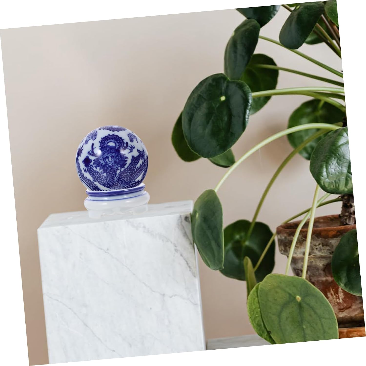 Ceramic Display Stand for Crystal Ball Sturdy Base Holder for Home Decor Antique Stand for Showcasing Ornaments and Crystals