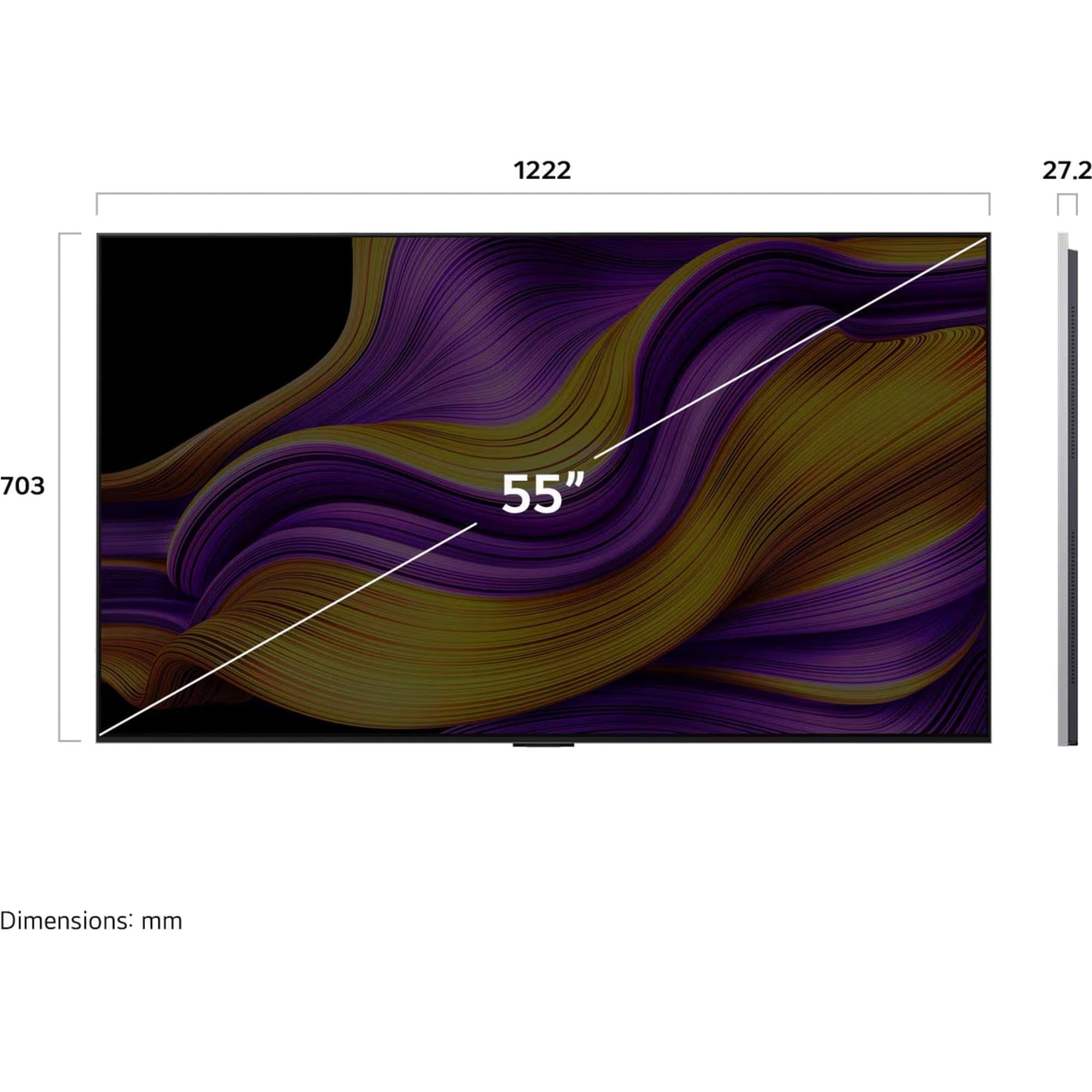 LG OLED55G57LW.AEUD evo TV, OLED-Fernseher 138.8 cm (55 Zoll), silber/schwarz, UltraHD/4K, Tripple Tuner, HDR, 120Hz Panel (OLED55G57LW.AEUD)