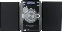 Philco Mini sistema de prateleira estéreo leitor de CD com rádio FM digital, transmissão Bluetooth, controle remoto em preto | Display LCD | Conector de fone de ouvido de 3,5 mm | Compatível com MP3 e