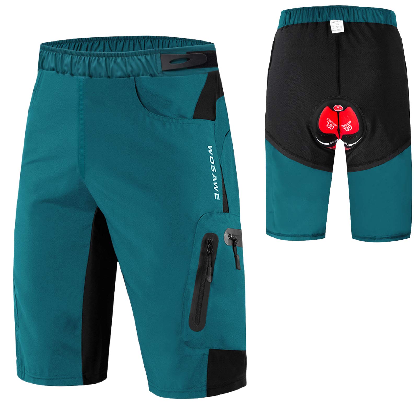 Lixada 2 en1 Pantalones Cortos de Ciclismo para Hombre con Relleno 3D Pantalones Cortos Holgados de Bicicleta de MTB Transpirables de Secado Rápido