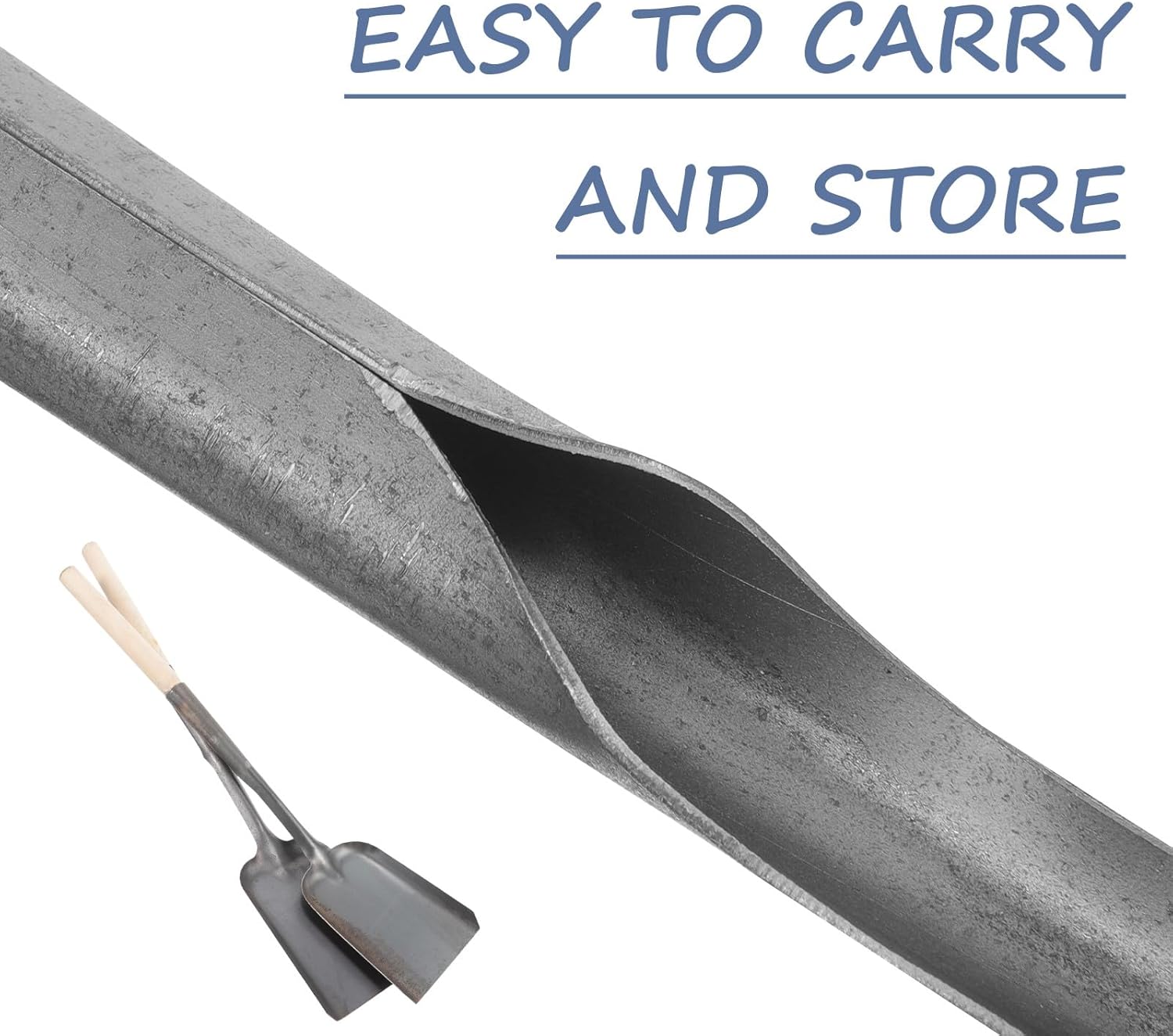 Multi-Function Long Handle Coal Shovel and Small Soil Spade Black Cast Iron Fireplace Ash Scoop for Stove and Garden Cleaning