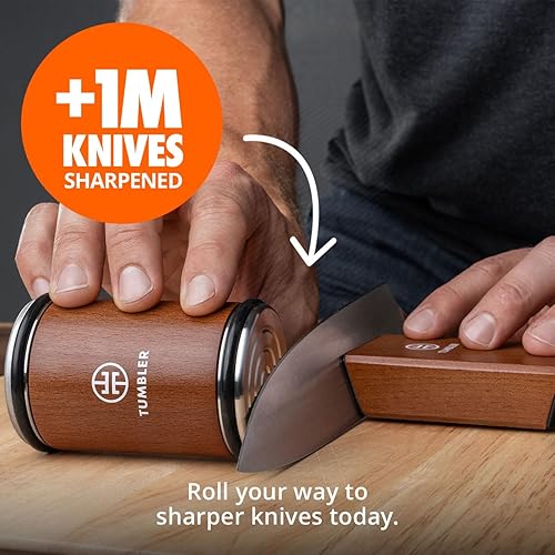 Miniatura 5 de Tumbler Rolling Knife Sharpener™ & Leather Strop Companion - Afilado de cuchillos fácil - Sistema completo de afilado de cuchillos para cuchillos de