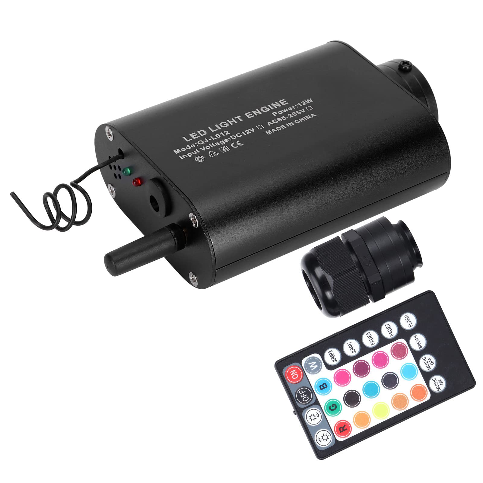 FTVOGUE RGBW Glasfaser Lichtmaschine Aluminium LED Lichtquelle 12W