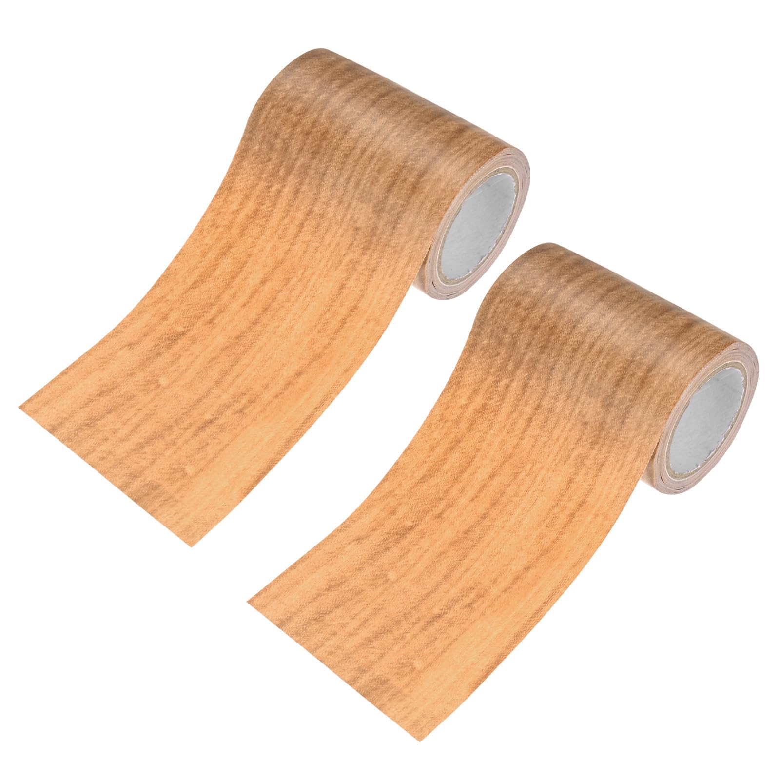 M METERXITY 2 Rouleaux De Ruban De Réparation À Grain De Bois, 3,15 Pouces X 15 Pieds Texturé Réaliste Autoadhésif Ruban Papier Contact Pour Meubles/Sols/Maison [Chestnut Maple]