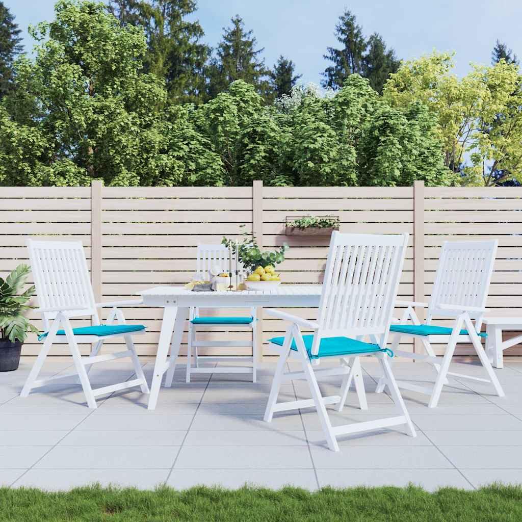 vidaXL Lot de 4 Coussins de Chaise de Jardin, Galettes de Siège Antidérapantes, Décoration Terrasse Patio Extérieur, Turquoise 40x40x4cm Tissu