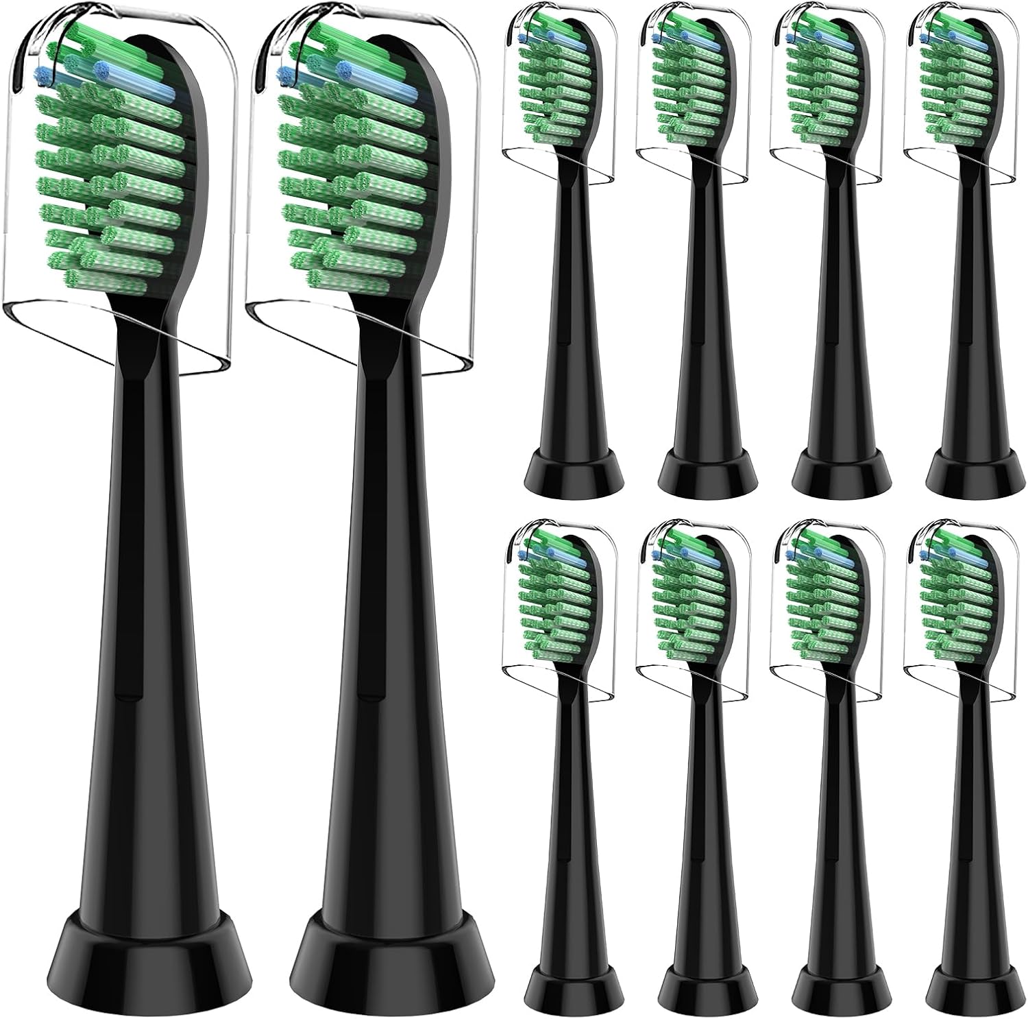 Toothbrush Replacement Heads Compatible with TAO Clean Sonic Electric Toothbrush - Daily Care Whitening Brush Heads Compatible with Taoclean, Black
