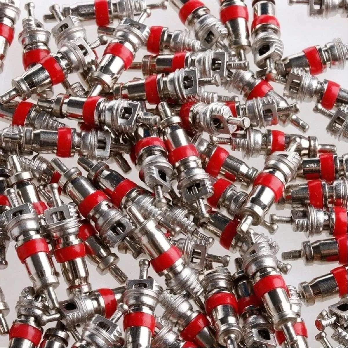 (Pack of 500) TPMS Nickel Plated Red Valve Cores for Schrader Valves, VA-01, for Use on Cars, Trucks, Bikes, HVAC