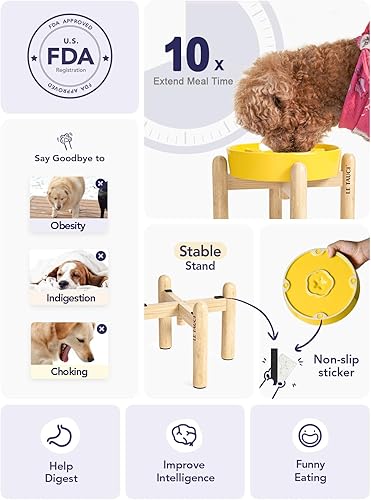 Vista 89 de LE TAUCI Cuencos de cerámica para perros de alimentación lenta, 3 tazas de alimentación lenta, tazón para perros de raza mediana y grande, cuenco