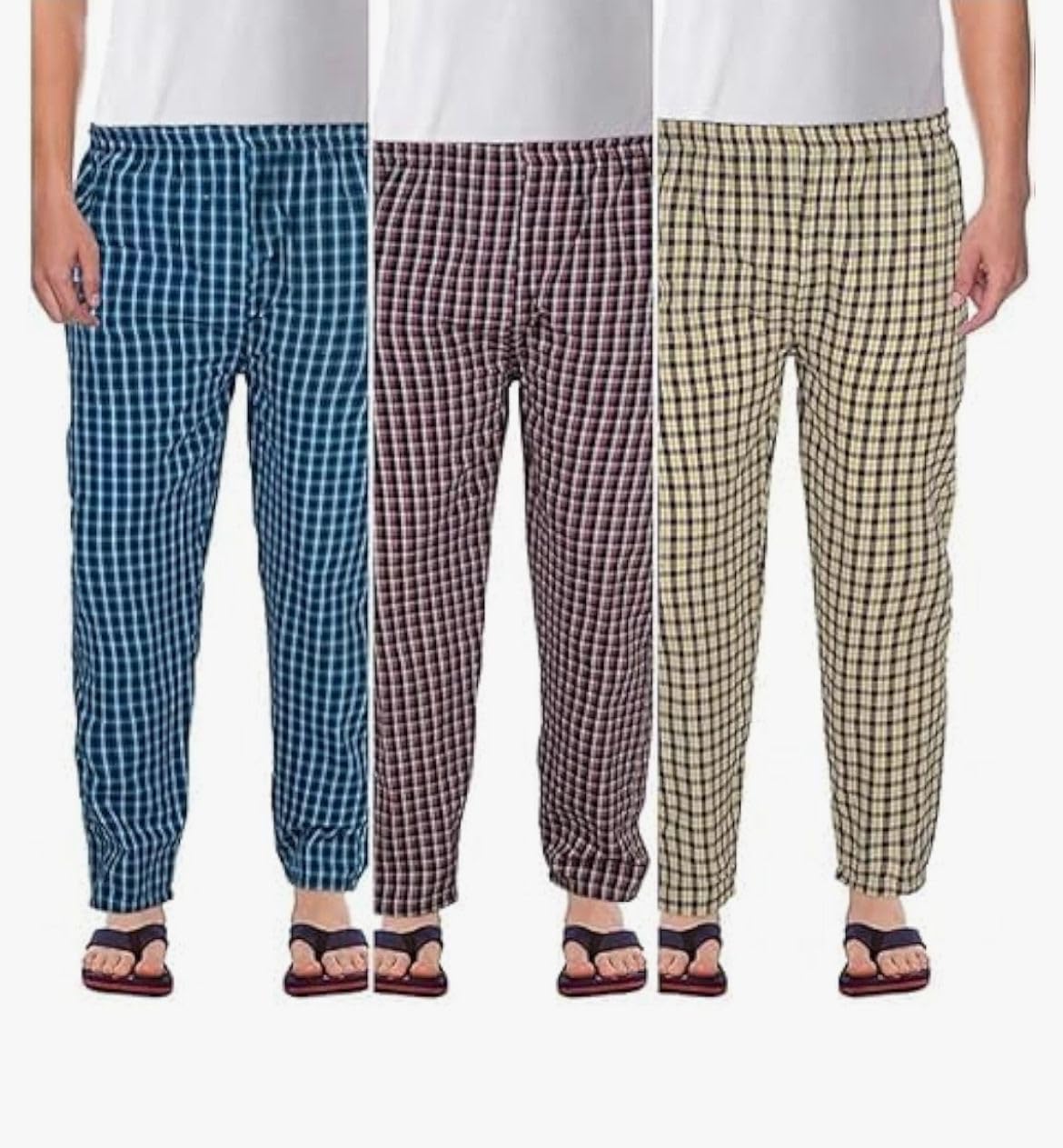 roxz 100% Cotton Checkered Regular Lounge Pant Pyjama for Men |Men's Cotton Checkered Pajama Lower Pant|-picture-34