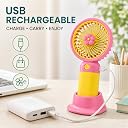 USB Fan,portable fan, Powerful hand fan to dry makeup, Rechargeable Mini Fan, Table Dock Table Fan for Home,Cute Design Ideal for Women, Child Use in Indoor and Outdoor (Random color) gallery image