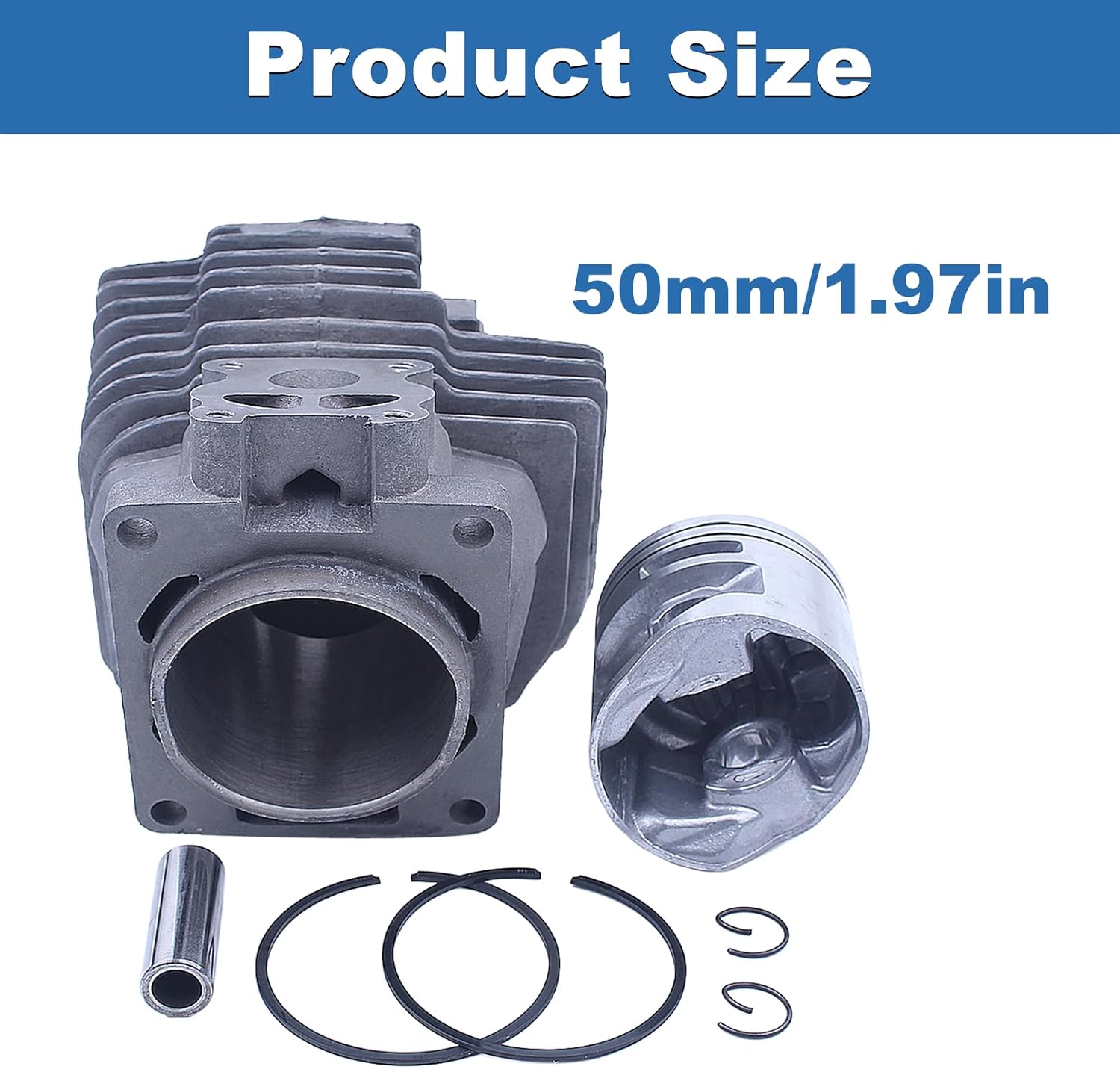AUMEL Big Bore 50mm Cylinder Piston Decompression Valve Stripe Gasket Kit for Stihl MS441 Chainsaw 1138 020 1201