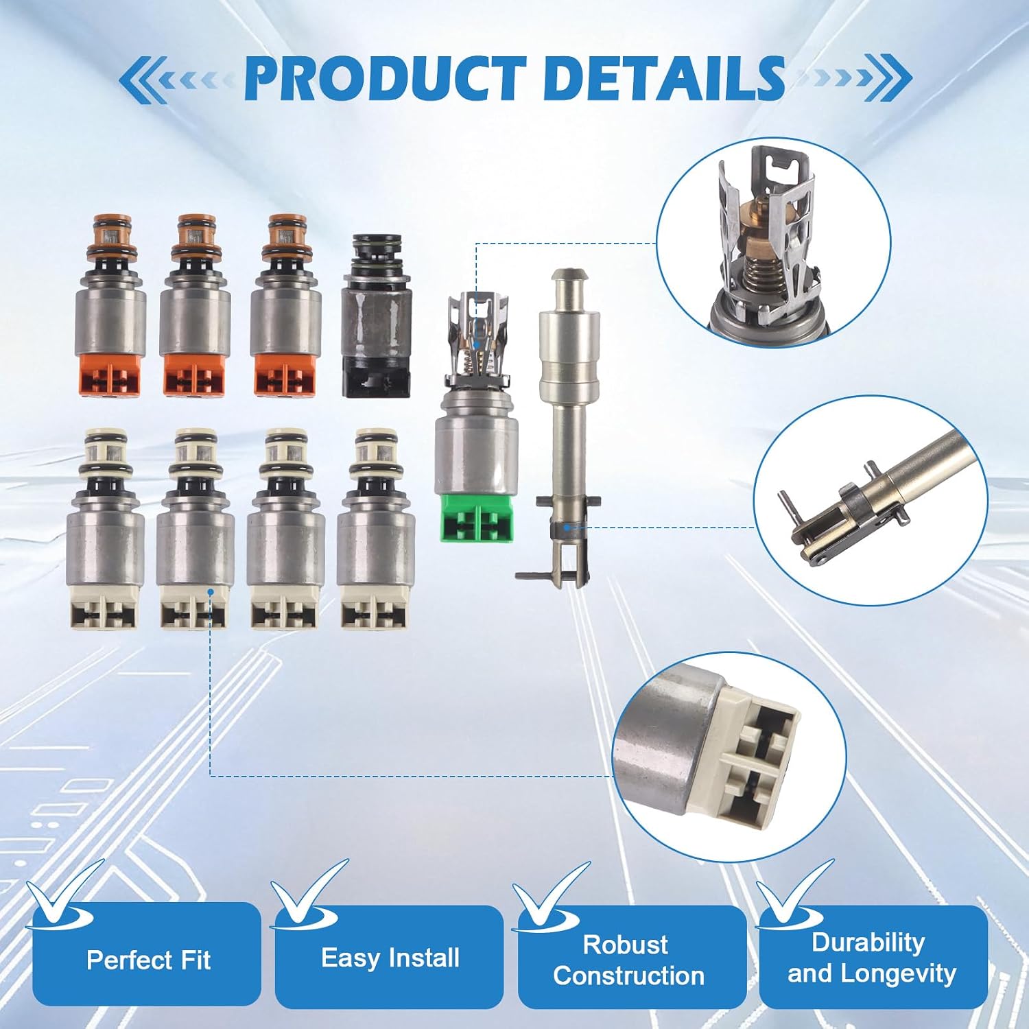 8HP45 8HP70 8HP90 Transmission Solenoid Kit Compatible with 2012-2016 X3/X5/X6 2.0L-4.4L 2016 X1 2.0L Replaces# 8HP45 8HP70
