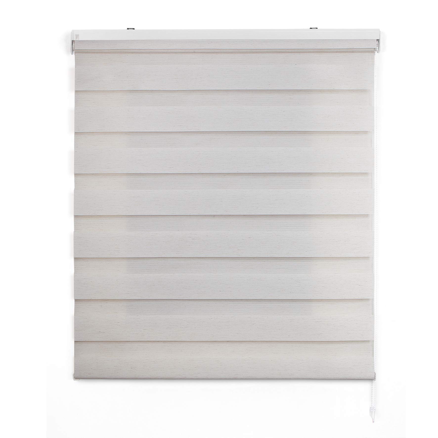 Dubbel gestoffeerd rolgordijn voor dag en nacht voor ramen en deuren, tweelaags duorolgordijn, Jaloezieën ideaal voor keuken, woonkamer, slaapkamer, enz. I Zilver, 60 x 180cm