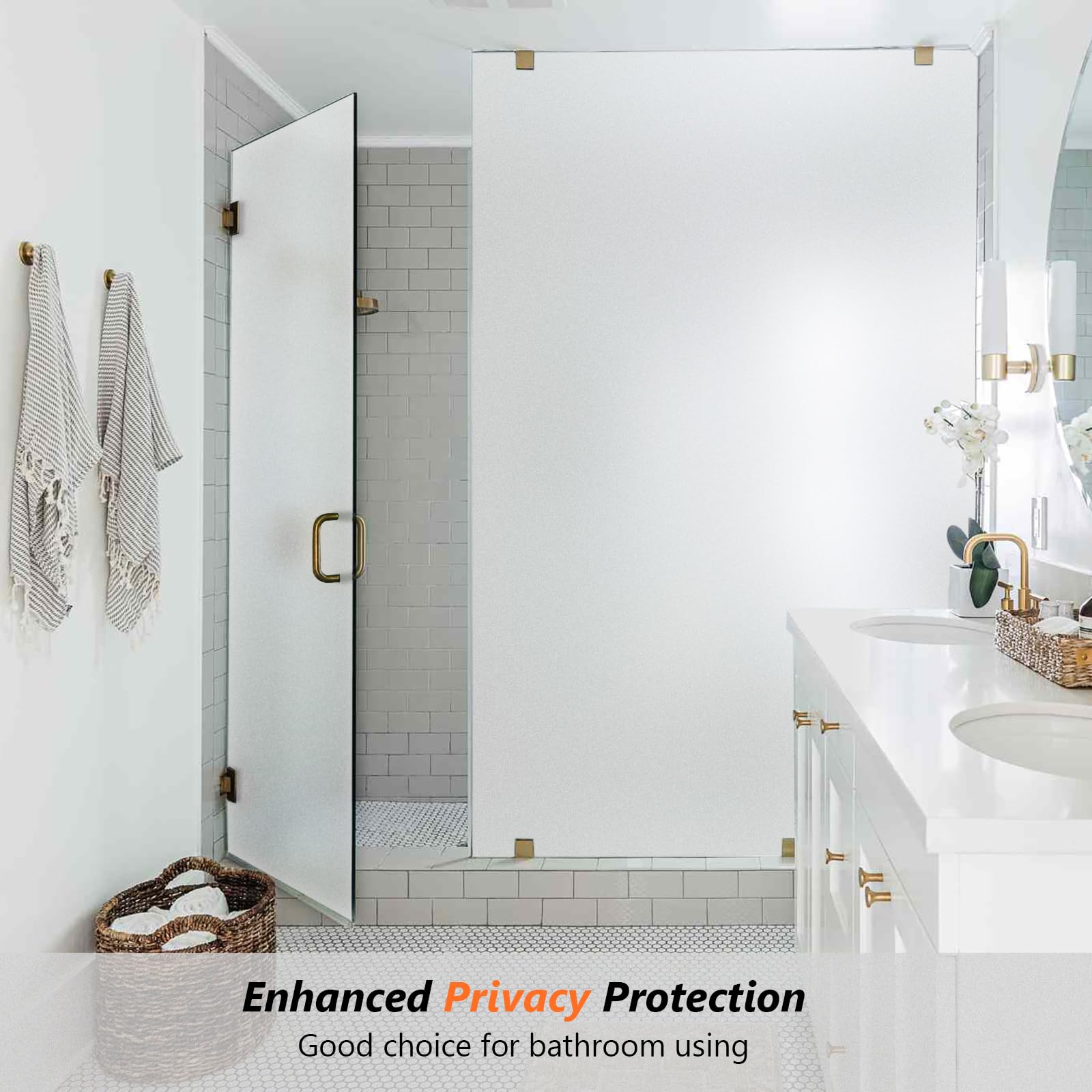 KROMAPOLIS Pellicola per la privacy per finestre, adesivo in vetro smerigliato, bianco opaco, senza colla statica e con controllo termico, 45 x 200 cm