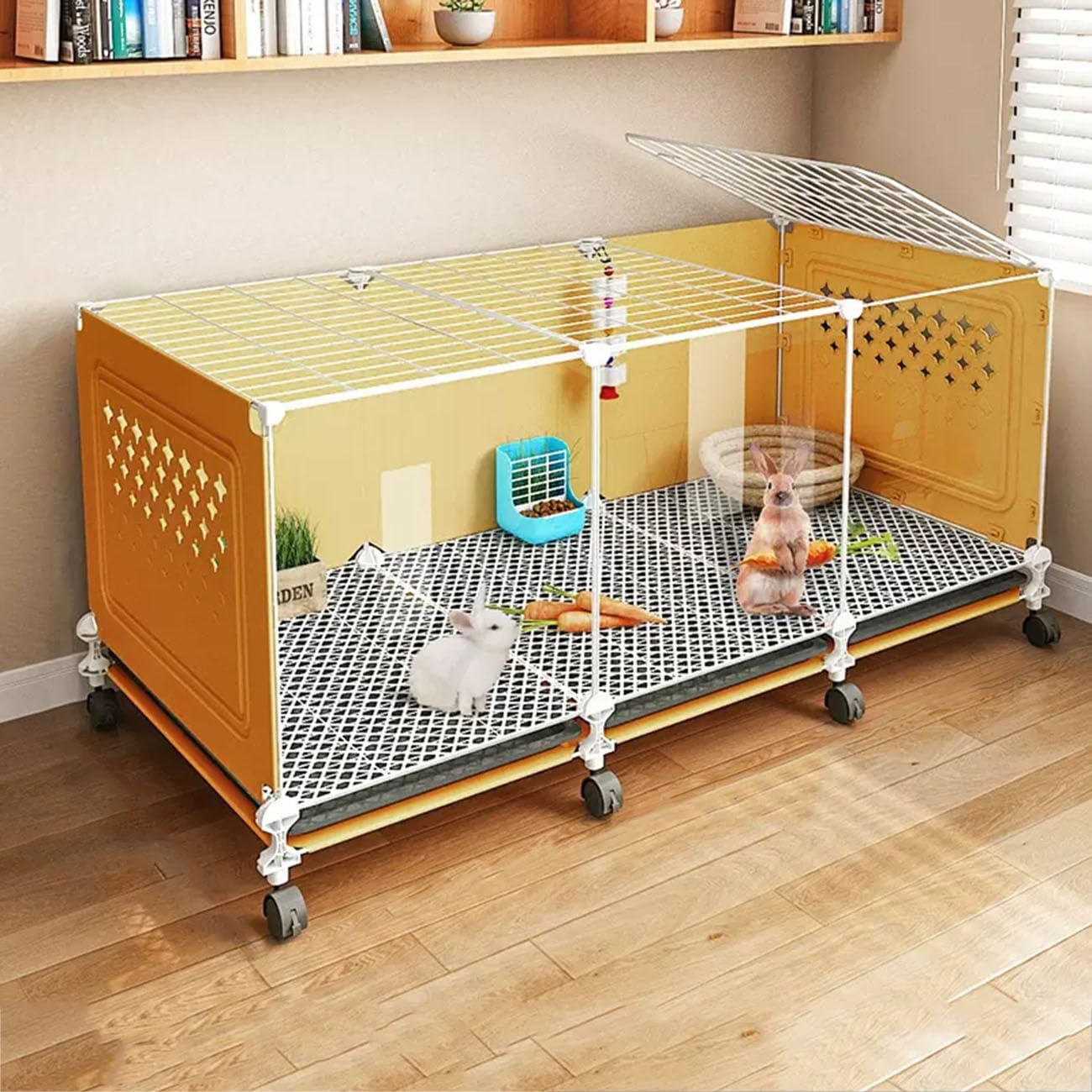 Kaninchenstall Transparent 105cm - Meerschweinchen Gehege Mit Auslauf