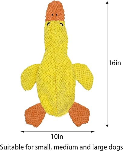 Miniatura 7 de Paquete de 3 juguetes para perros sin relleno, juguetes chirriantes para perros grandes, juguetes de peluche para masticadores agresivos, razas