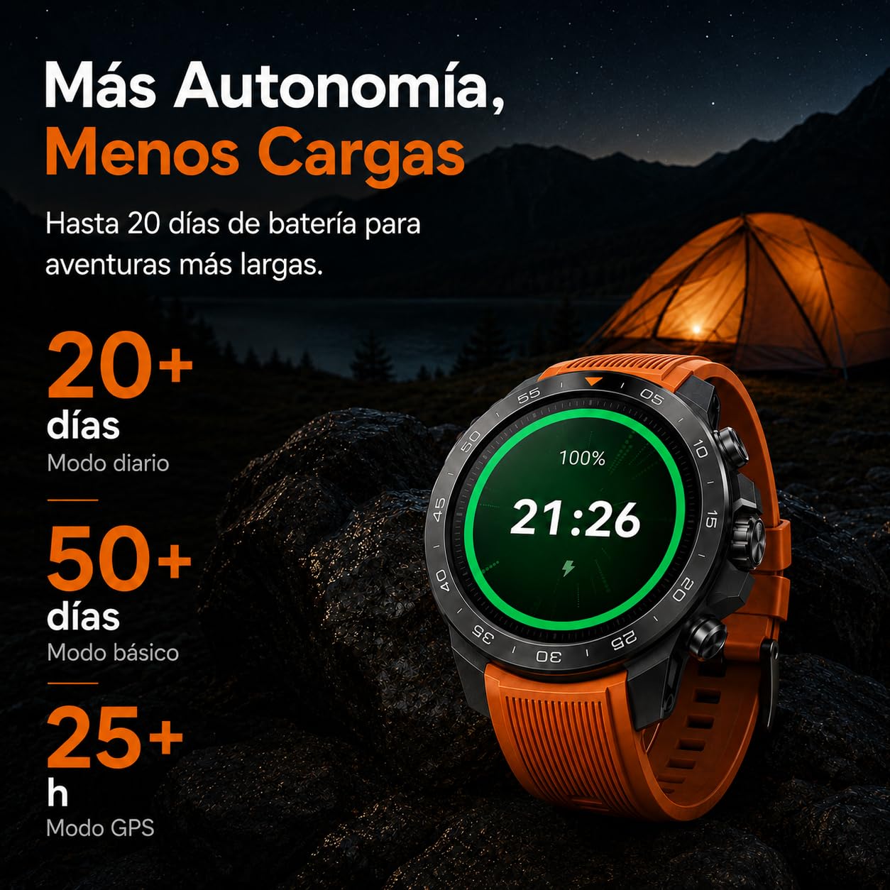 Mibro GS Explorer S Reloj Inteligente Deportivo para Hombre, Bisel de Cerámico, 10atm Resistente al Agua, Batería hasta 20 Días, Pantalla AMOLED, 150+ Deportes, GPS Smartwatch para Android iPhone