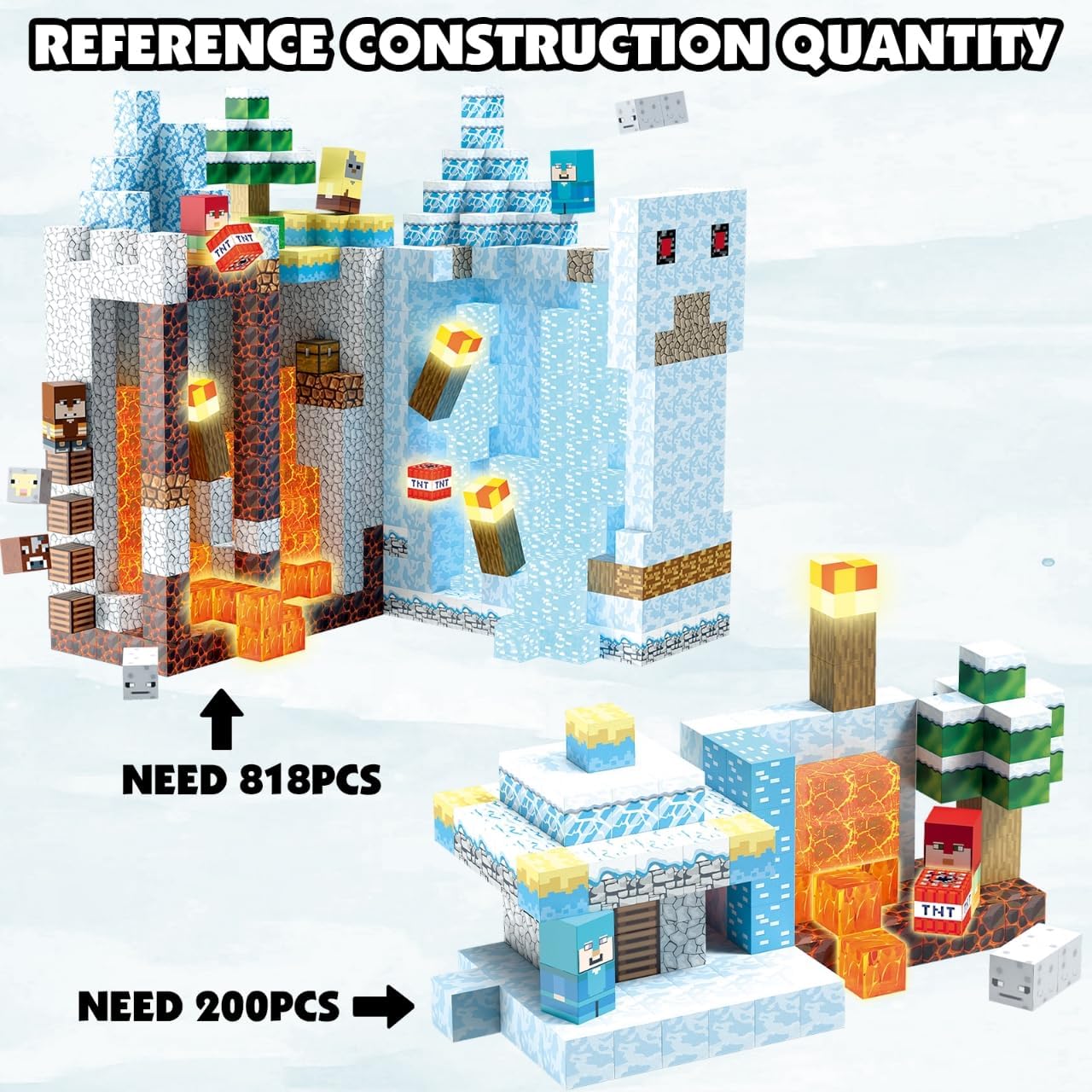 200PCS Magnetic Building Blocks, Magnetic Blocks Building STEM Construction Toys, Montessori Sensory Stacking Toy for Toddlers, Magnet Cubes with Light Blocks for Boys Girls Age 3 4 5 6 7 8-12 - Image 7