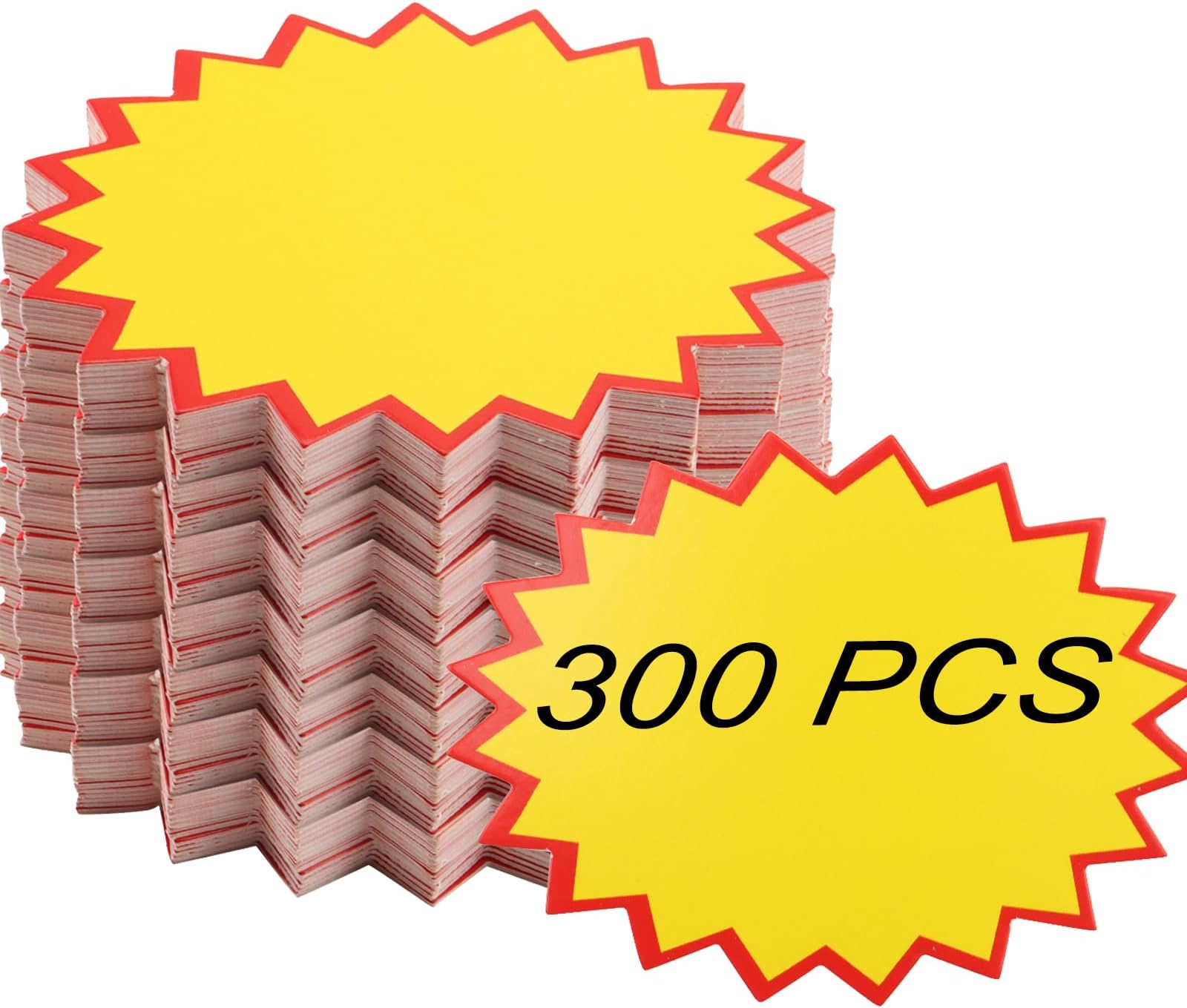 – HAKZEON 300 PCS 8x11cm Retail Sale Signs Price Tags Bulk, Retail Sale Tag, Blank Burst Label Tag Promotion Price Card Tags for Grocery Shop, Supermarket