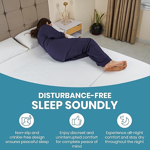 Miniatura 4 de Almohadilla de cama de alta calidad acolchada impermeable y lavable 34 x 52 pulgadas el mejor protector de sábanas para niños o adultos con