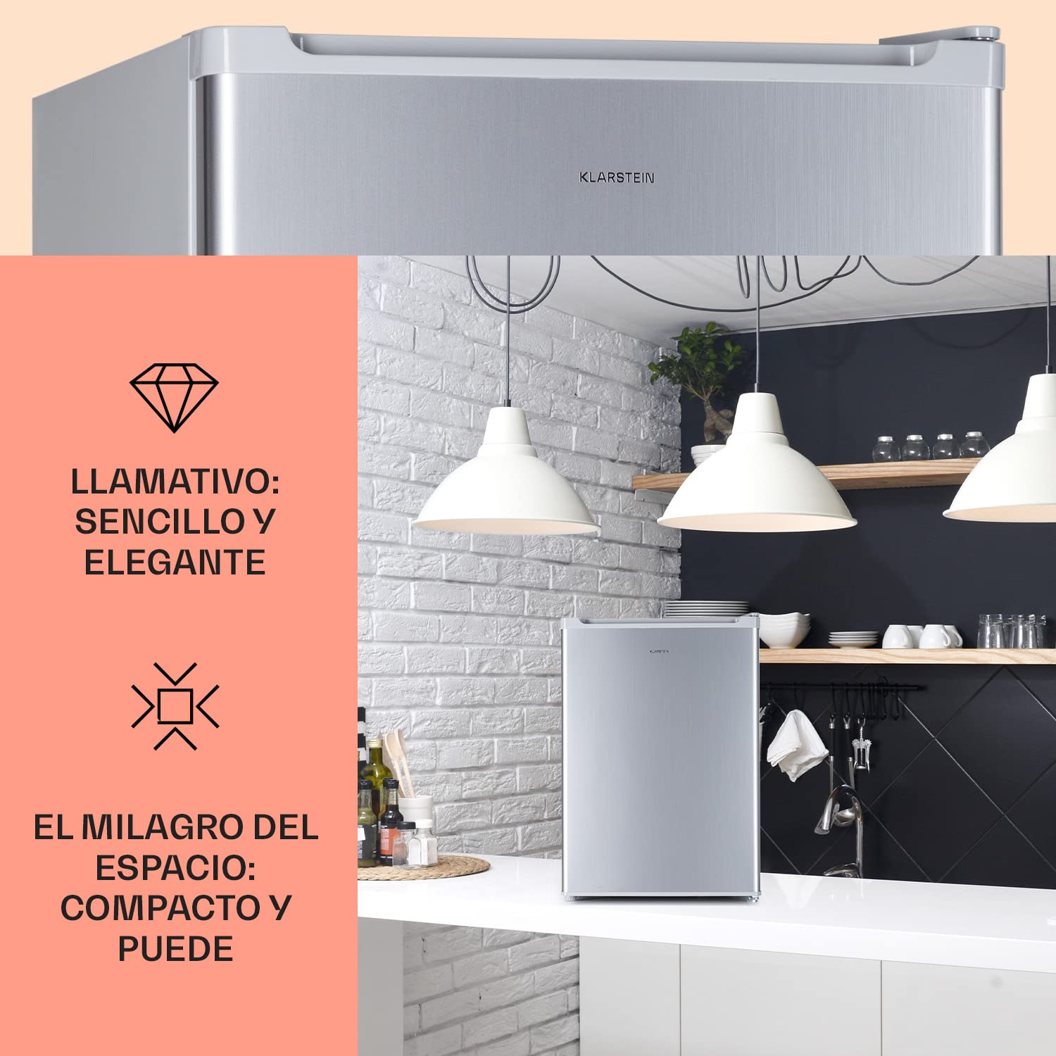 Klarstein Nevera Pequeña 67L para Refrescos y Cerveza con 4L Congelador, Mini Nevera Cristal, Minibar Silencioso, Enfriador de Vino, Interior/Exterior, Frigorificos Estantes Extraíbles