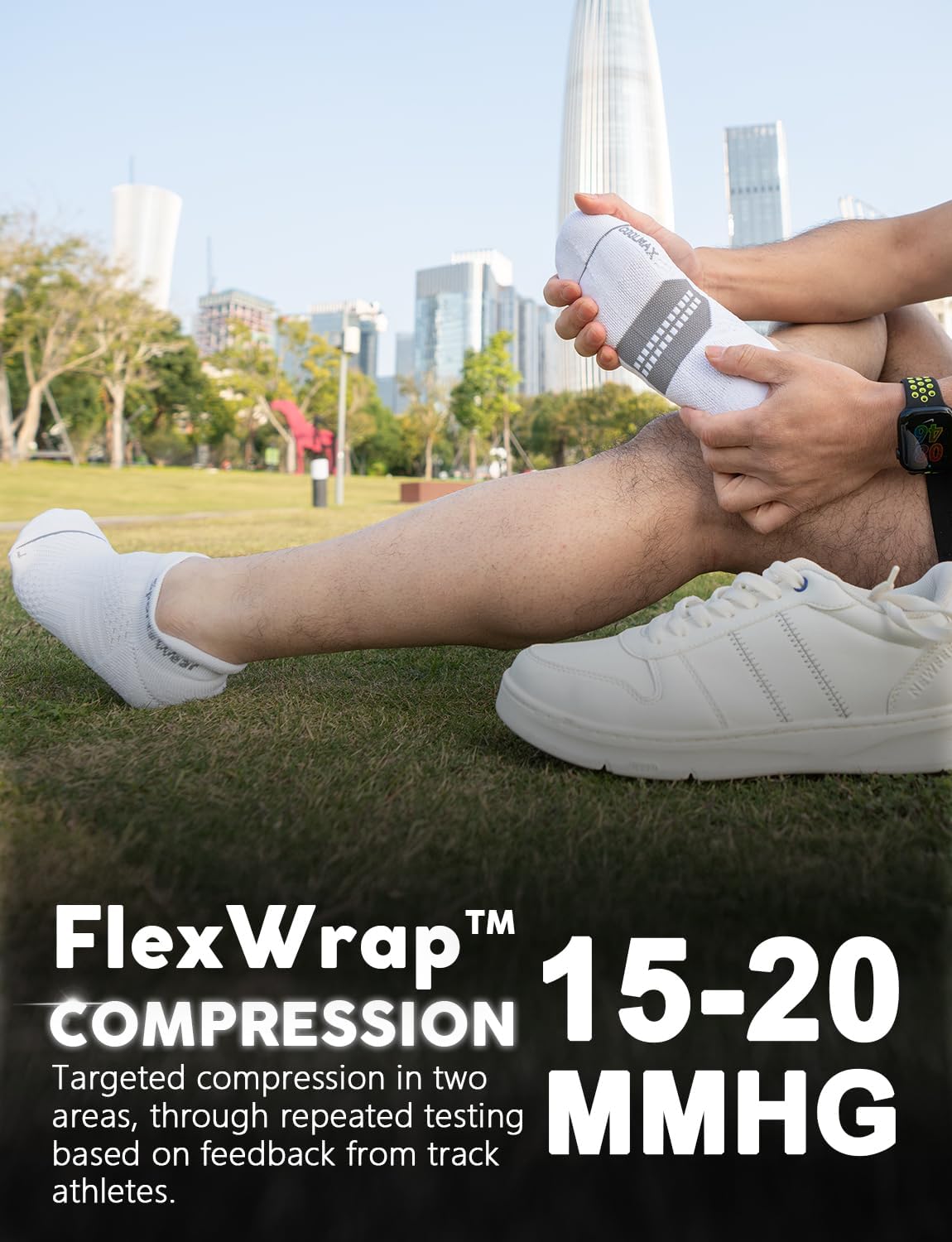 Bamboo Viscose Compression Tab Running No Show Sport Socks Men Moisture Wicking Cushioned Anti-Blister Breathable - Image 3