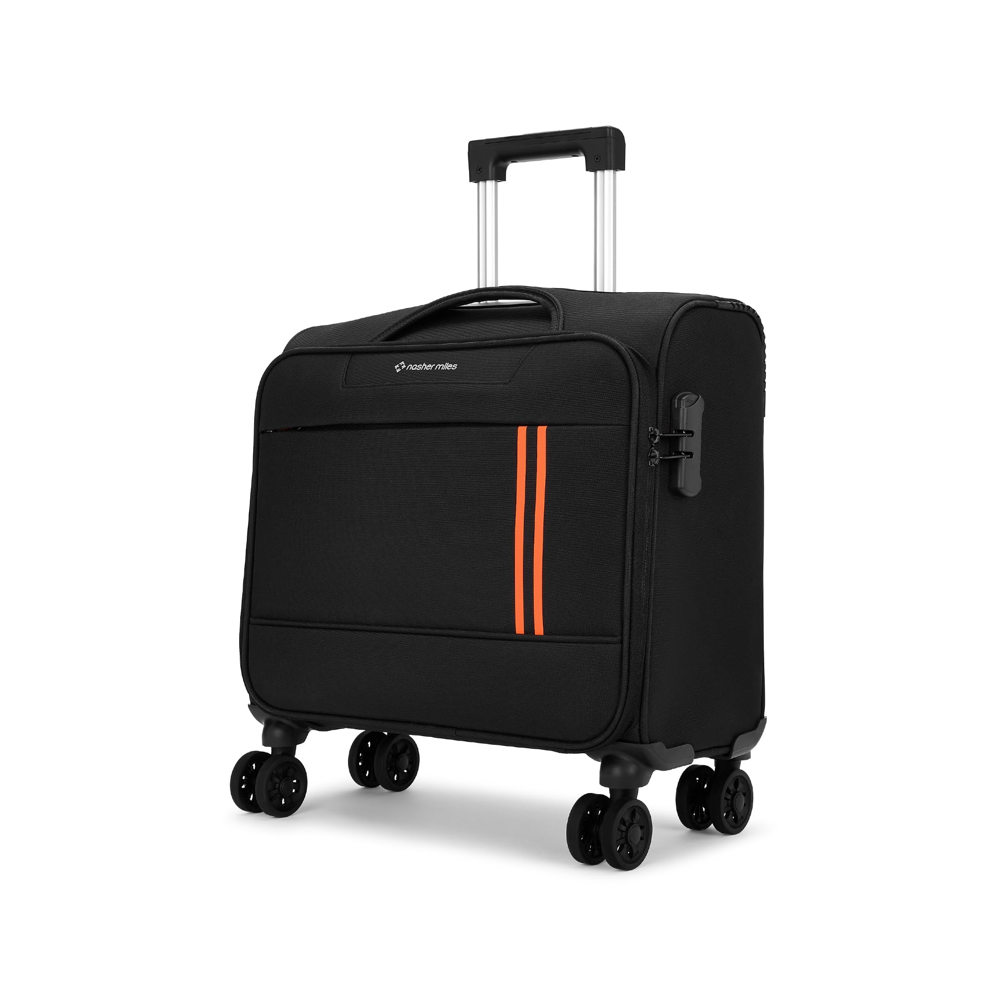 Jet Set Go Pound Soft-Sided Polyester Cabin Overnighter 20 inch | 55cm | 8 Wheels Small Trolley Bag for Travel | Suitcase (Black)