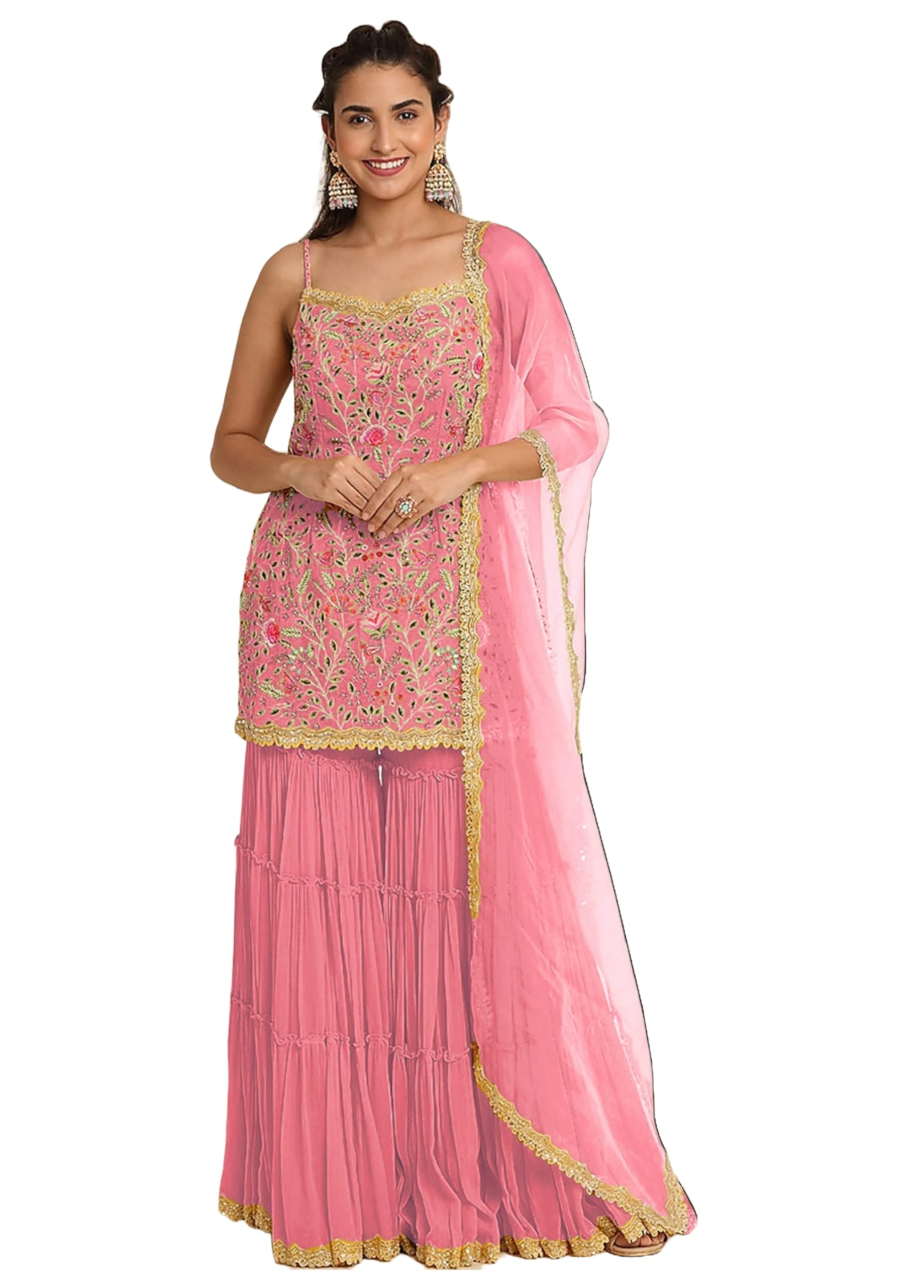 Sharara en georgette costume confortable contre la chaleur - 4